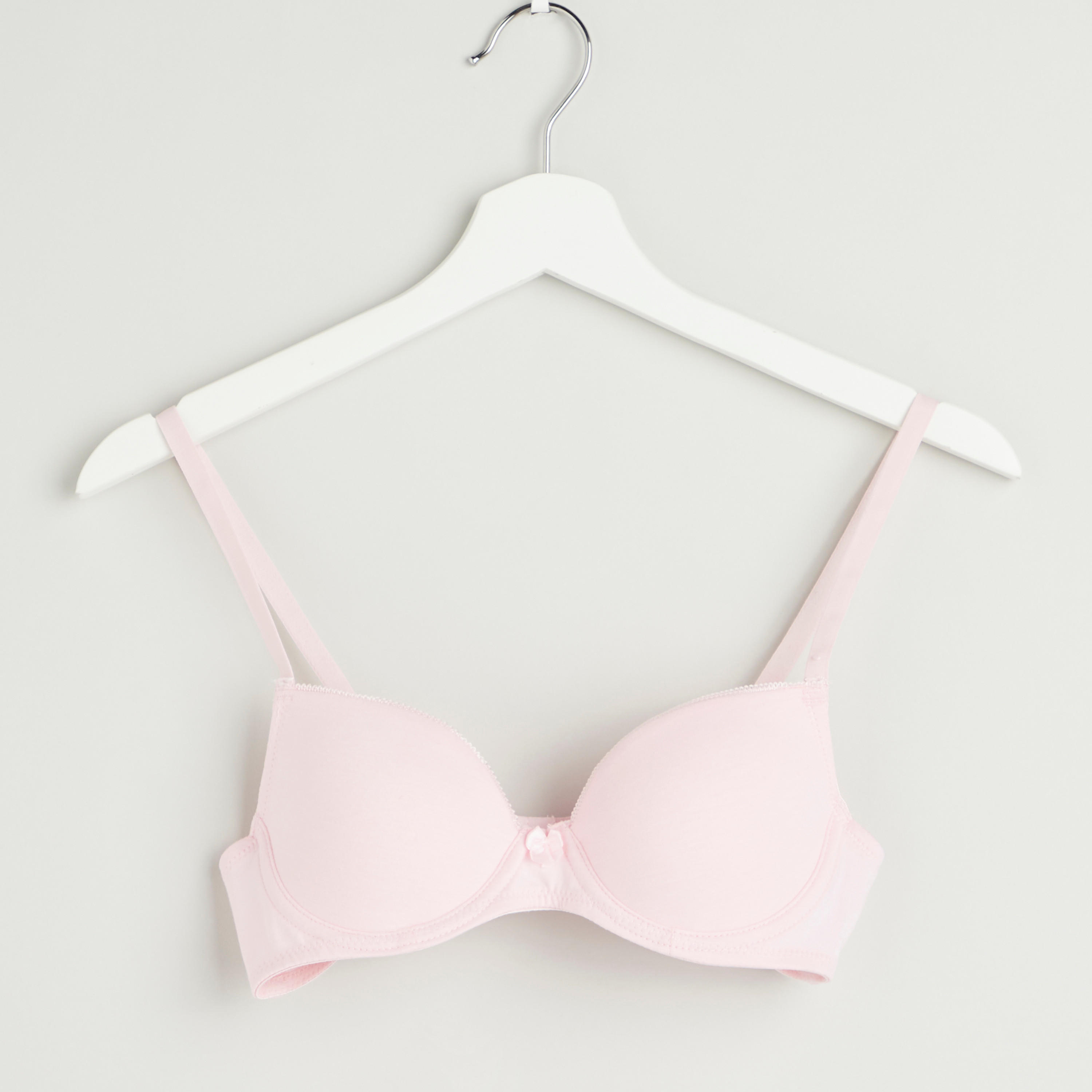 Plain Padded T-shirt Bra with Hook and Eye Closure-women-clothing-lingerie-bras-image-1