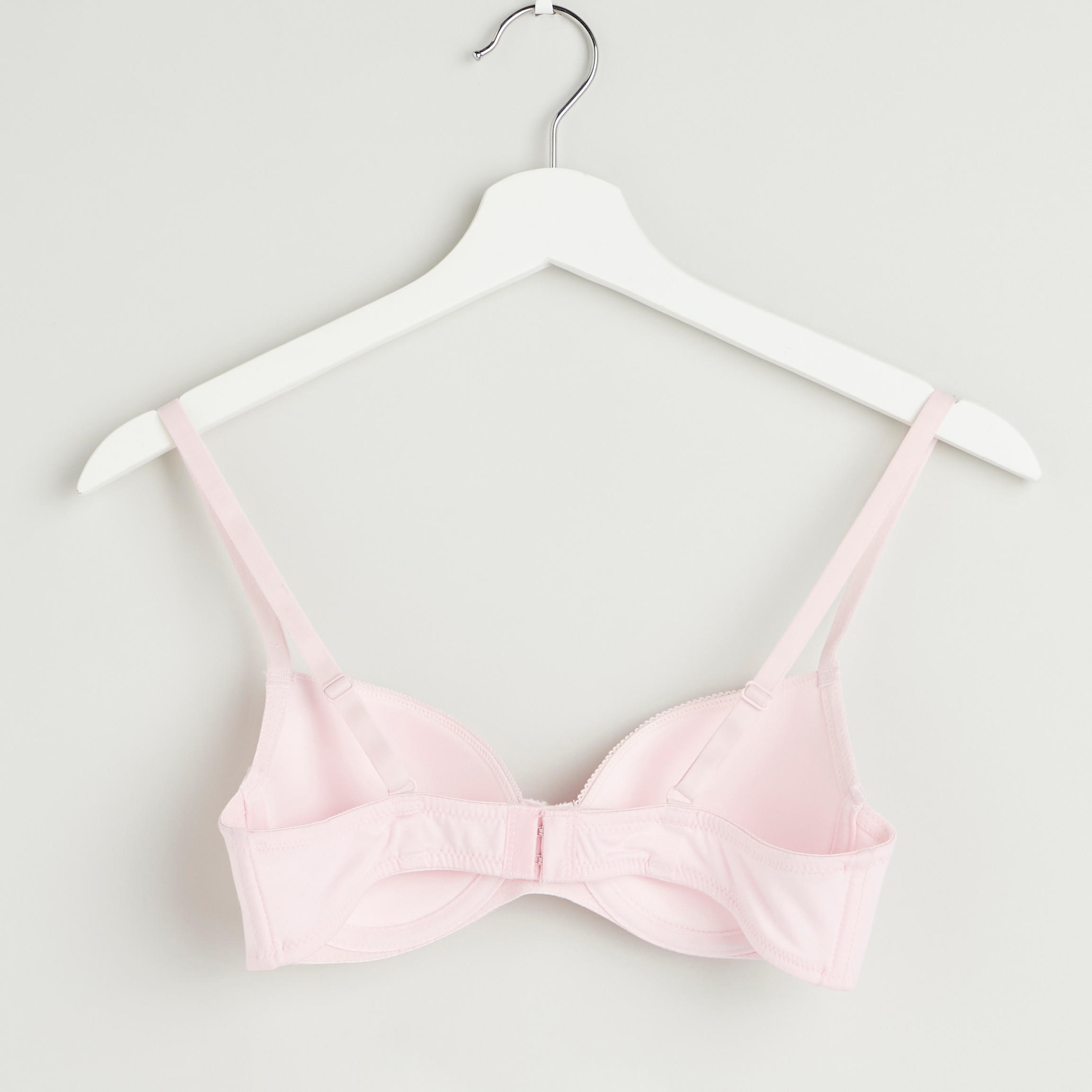 Plain Padded T-shirt Bra with Hook and Eye Closure-women-clothing-lingerie-bras-image-2