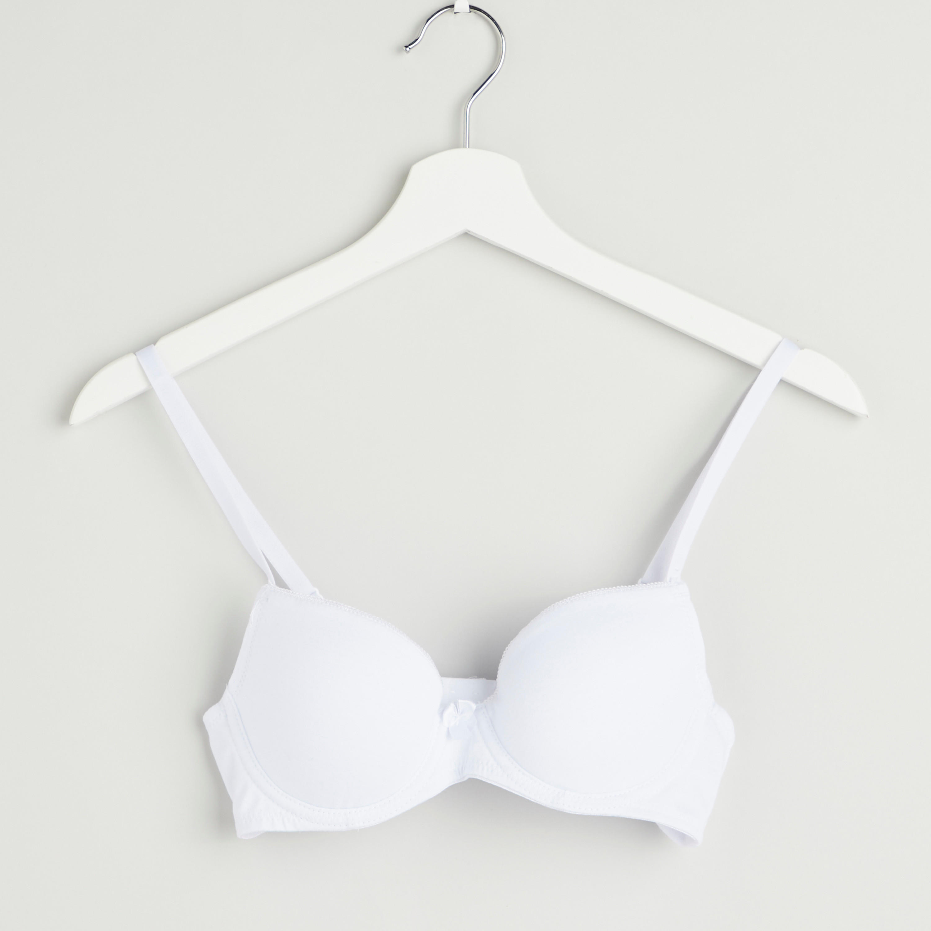 Plain Padded T-shirt Bra with Hook and Eye Closure-women-clothing-lingerie-bras-image-1