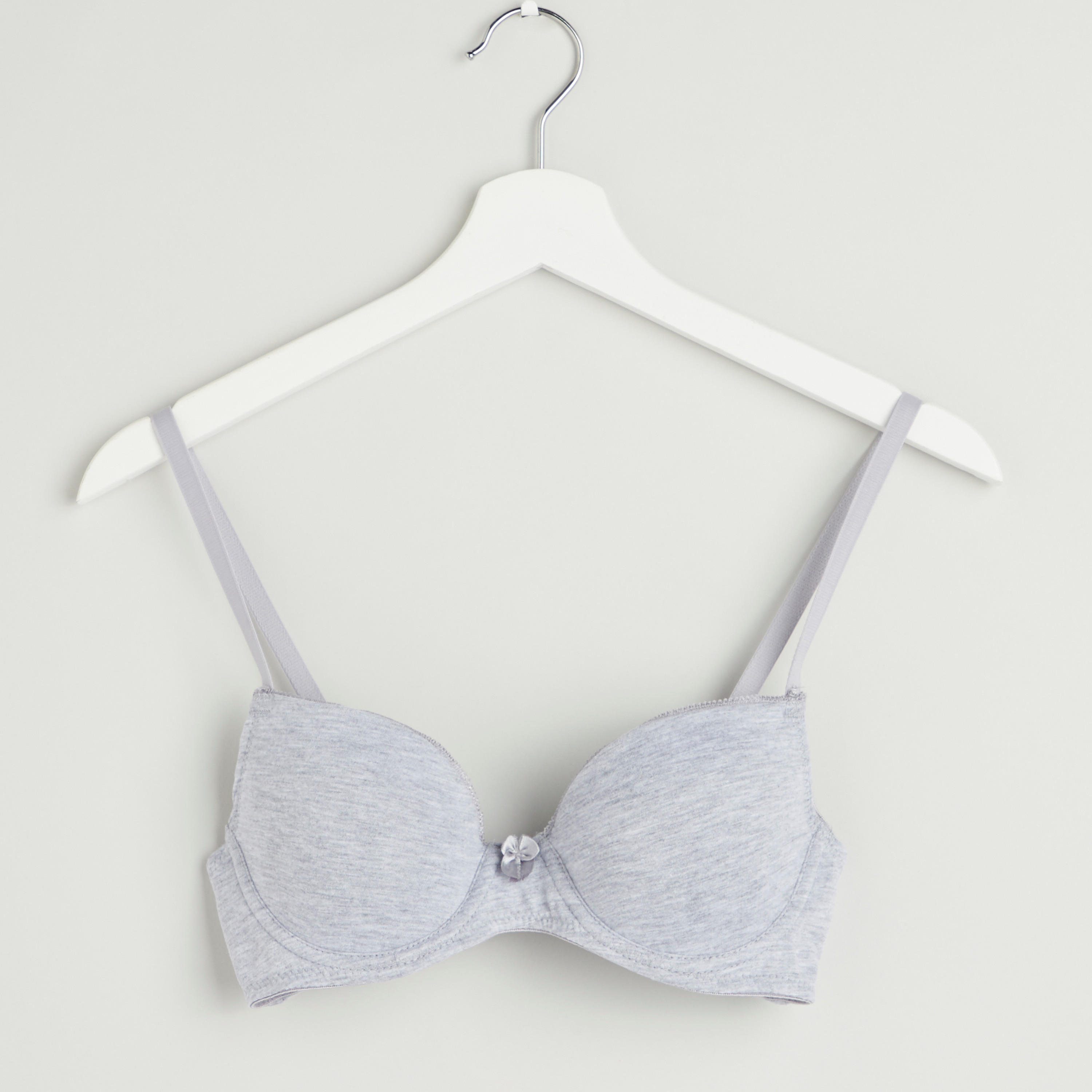 Plain Padded T-shirt Bra with Hook and Eye Closure-women-clothing-lingerie-bras-image-1