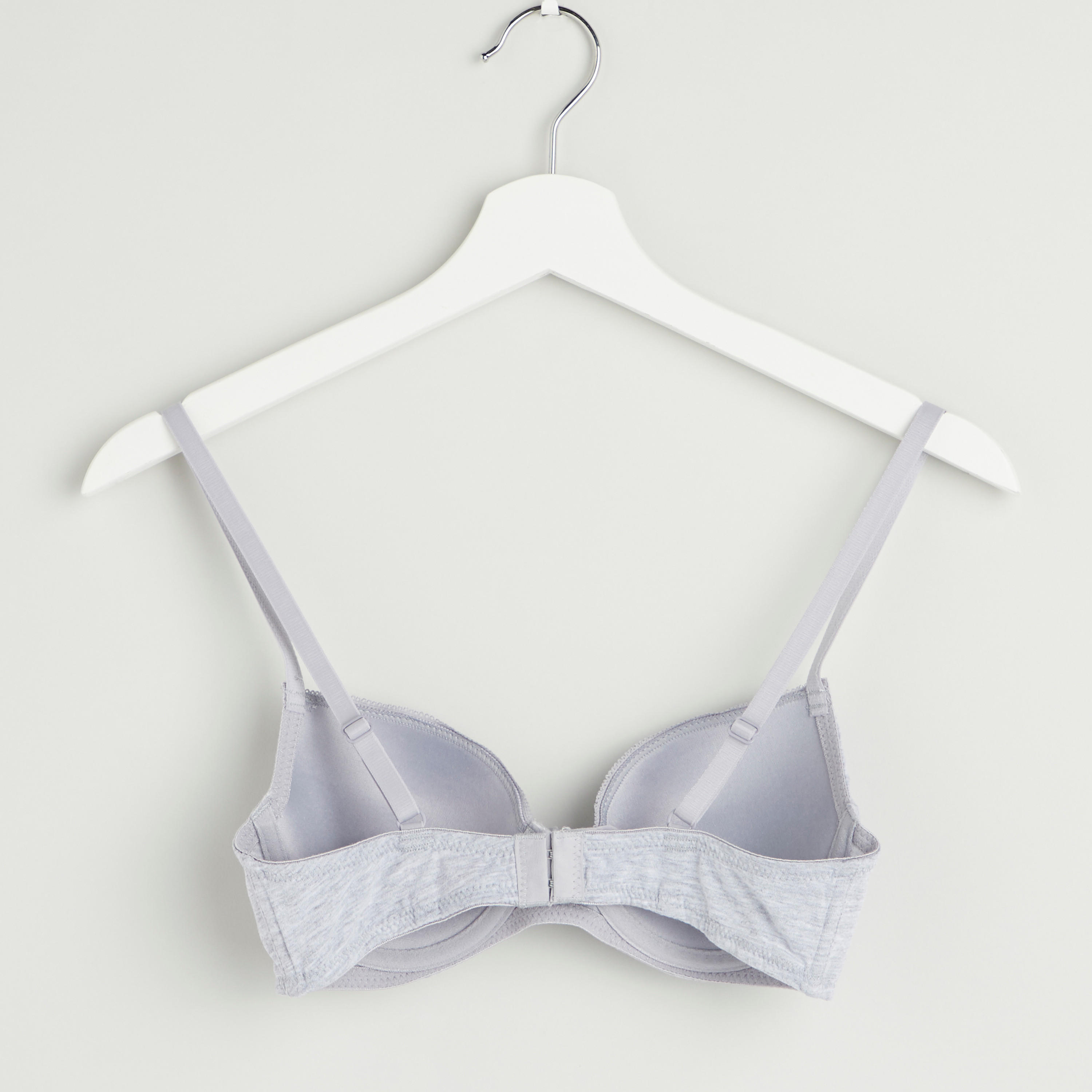 Plain Padded T-shirt Bra with Hook and Eye Closure-women-clothing-lingerie-bras-image-2