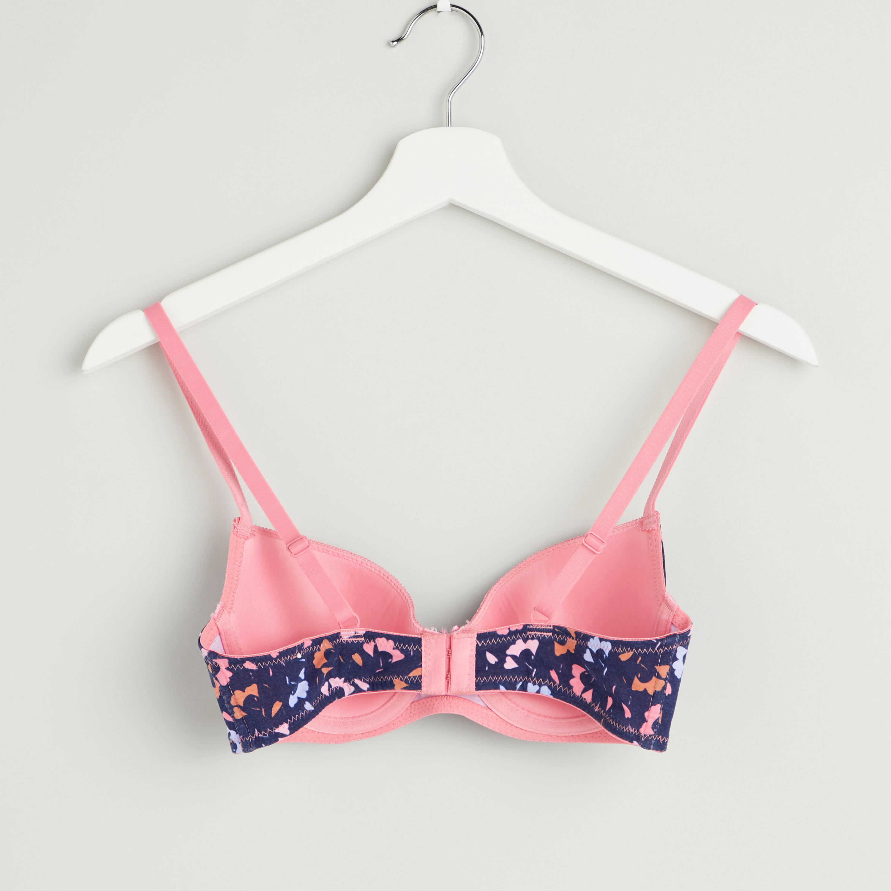 Printed Padded T-shirt Bra with Hook and Eye Closure-women-clothing-lingerie-bras-image-2