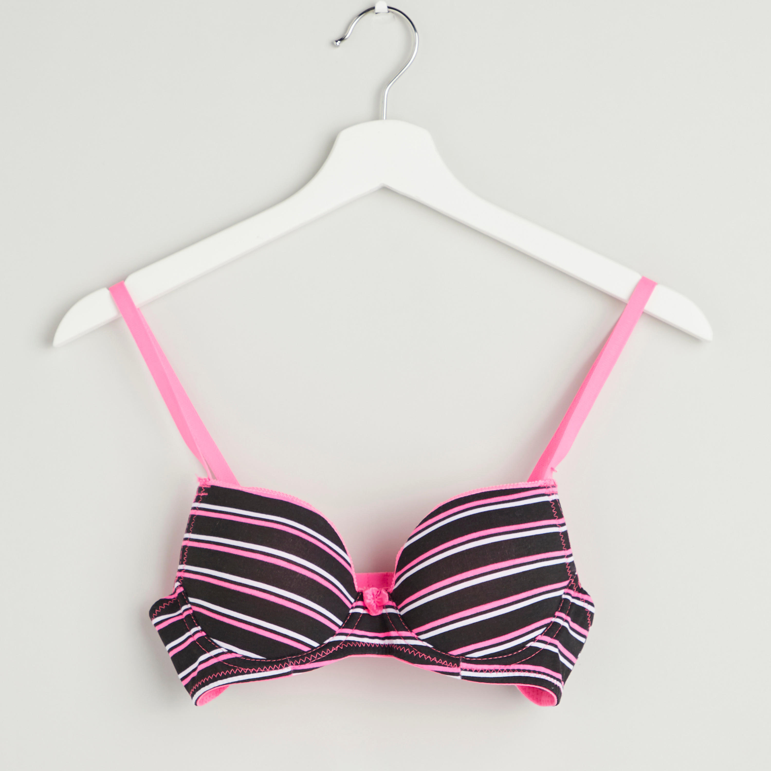 صدرية تيشيرت مبطنة مخطط بخطّافة إغلاق-women-clothing-lingerie-bras-image-2