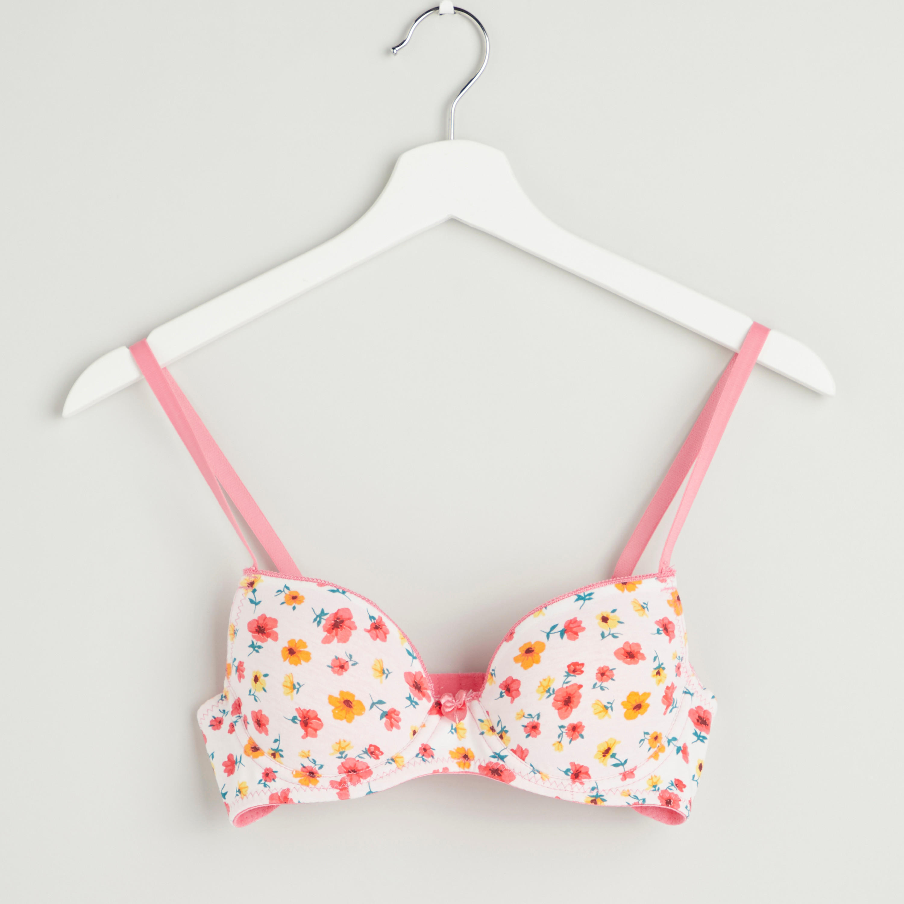 Printed Padded T-shirt Bra with Hook and Eye Closure-women-clothing-lingerie-bras-image-1