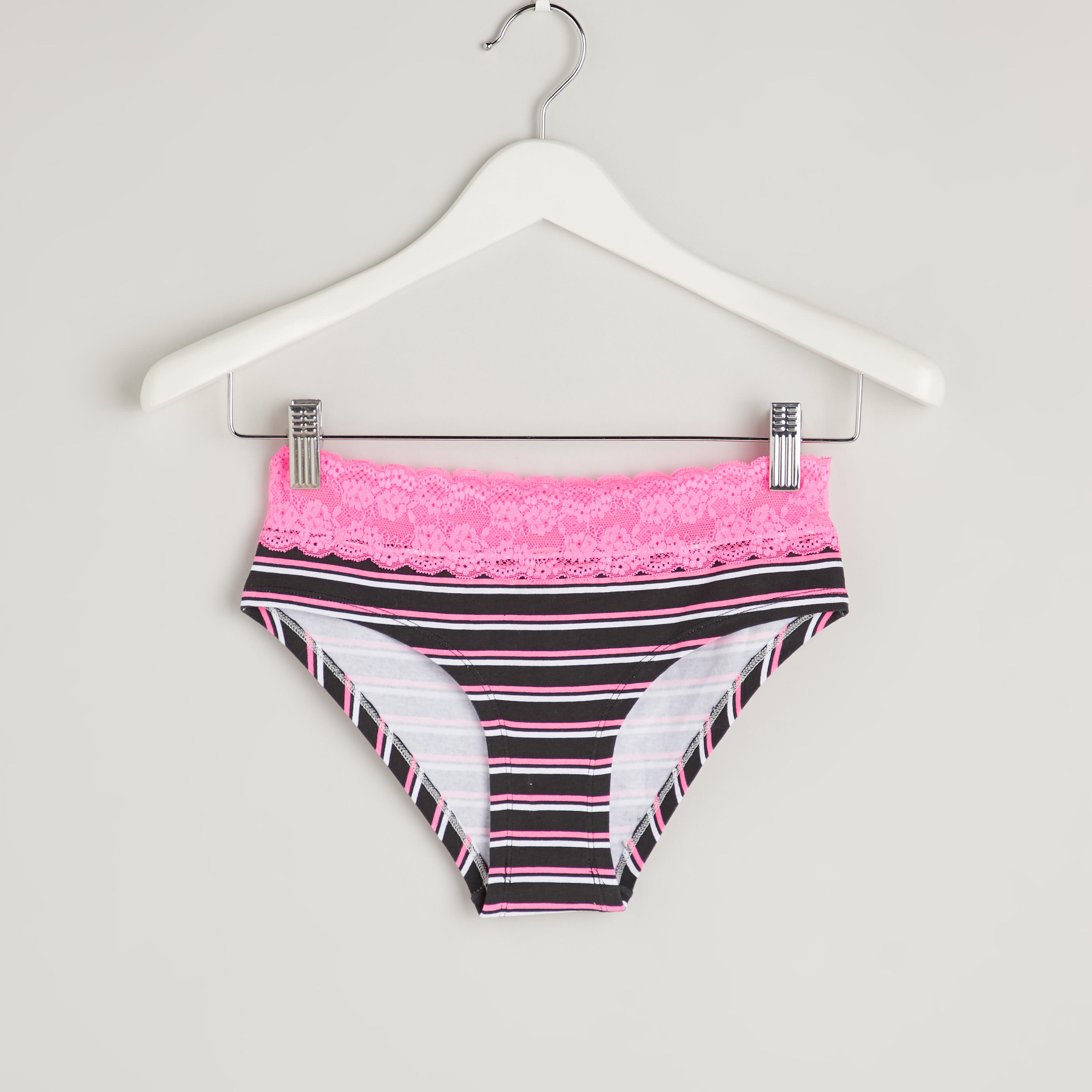 Striped Hipster Briefs with Lace Detail-women-clothing-lingerie-panties-image-1