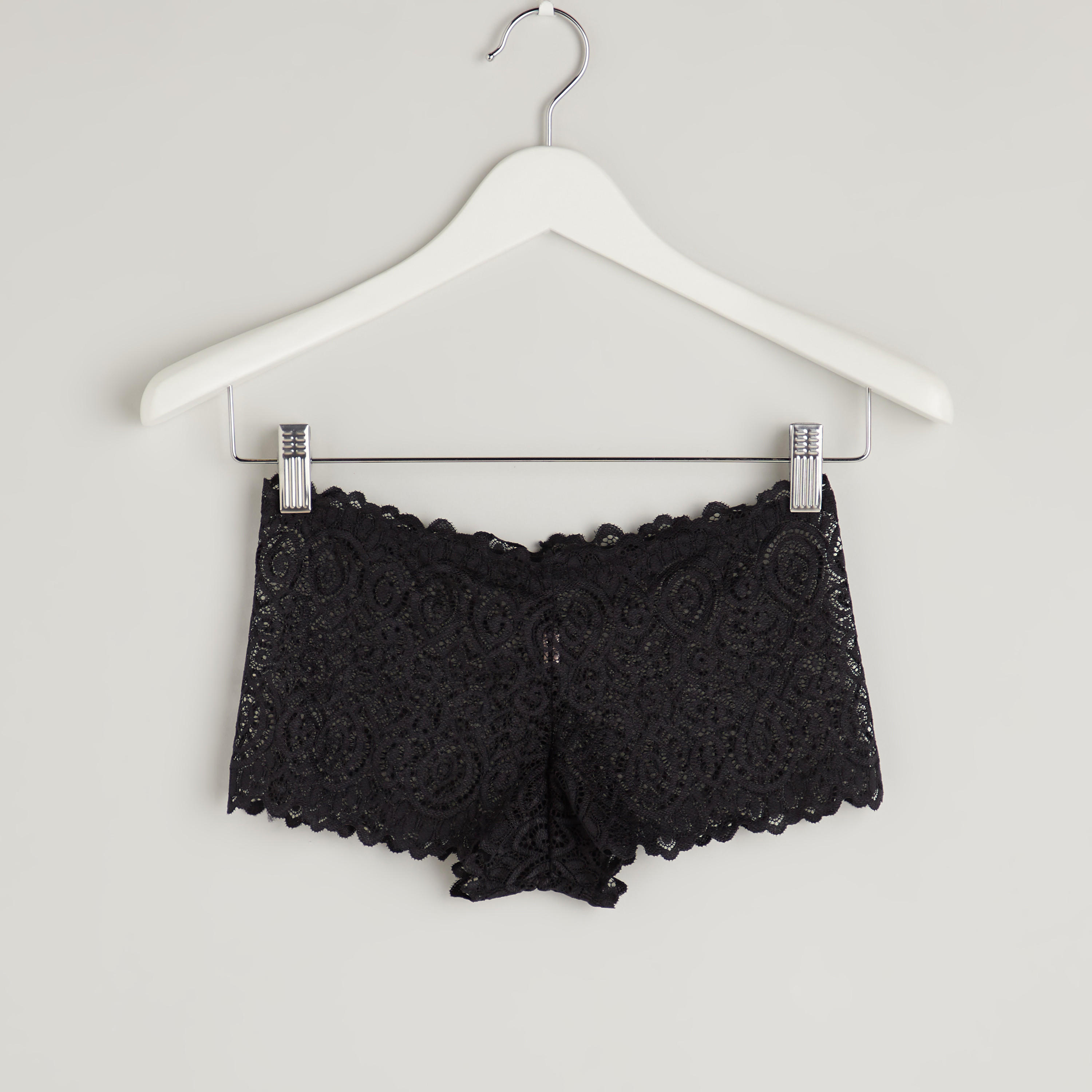 Lace Boyshorts with Elasticised Waistband-women-clothing-lingerie-panties-image-1