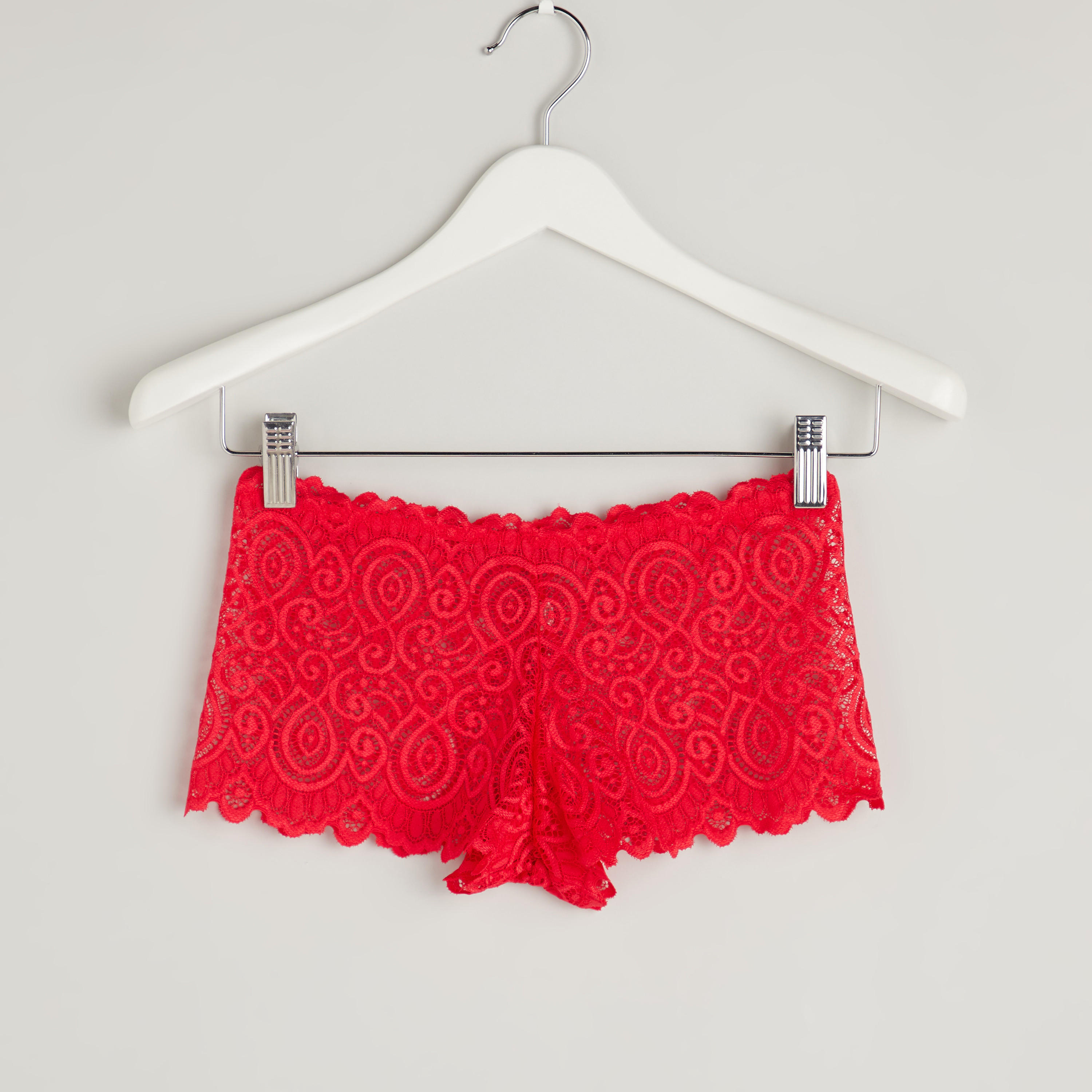 سراويل داخلية بوي شورت دانتيل بخصر مطاطي-women-clothing-lingerie-panties-image-1