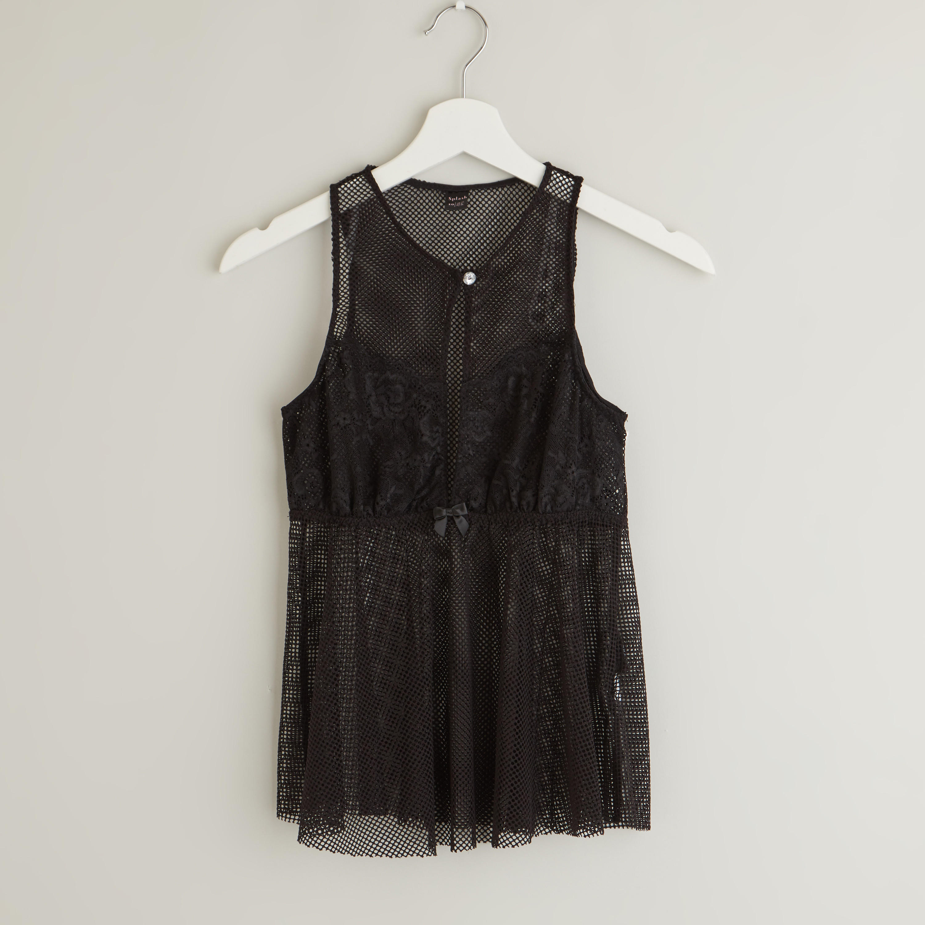 طقم بنطلون بيجاما طويل وبلوزة بارزة الملمس دون أكمام بياقة V-women-clothing-nightwear-pyjamas-longsets-image-2