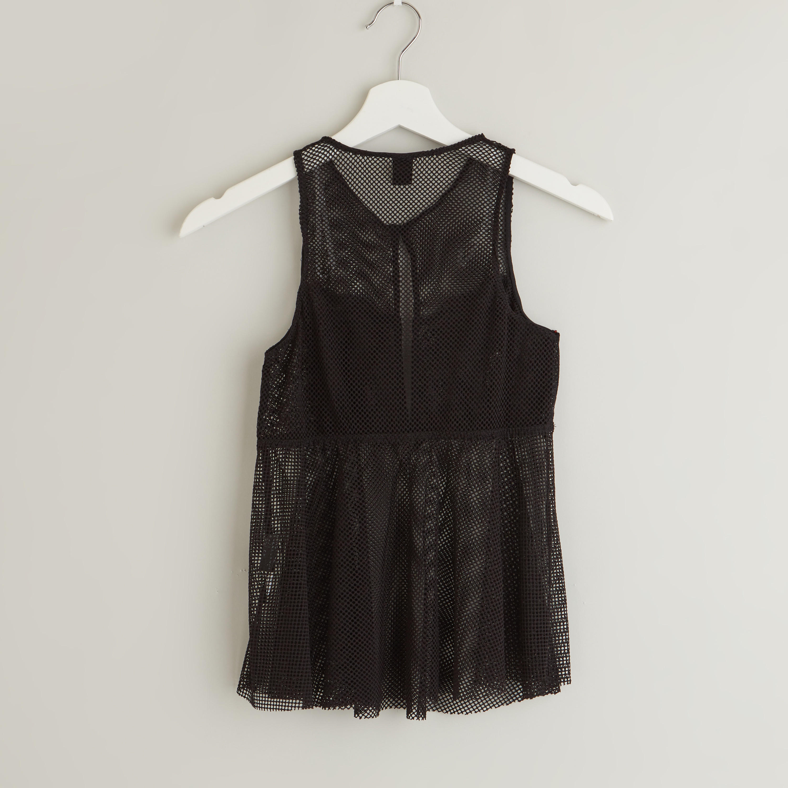 طقم بنطلون بيجاما طويل وبلوزة بارزة الملمس دون أكمام بياقة V-women-clothing-nightwear-pyjamas-longsets-image-3