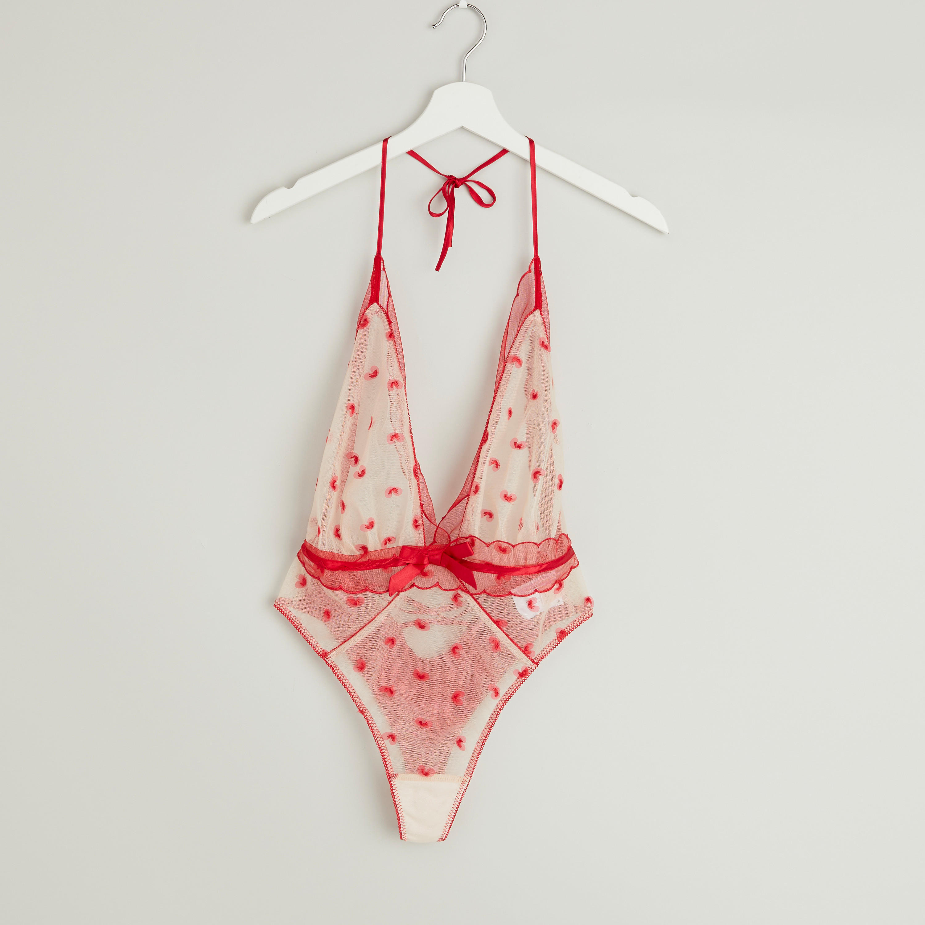 ببيبي دول دانتيل دون أكمام  وياقة هالتر-women-clothing-lingerie-babydollsandbodysuits-image-1