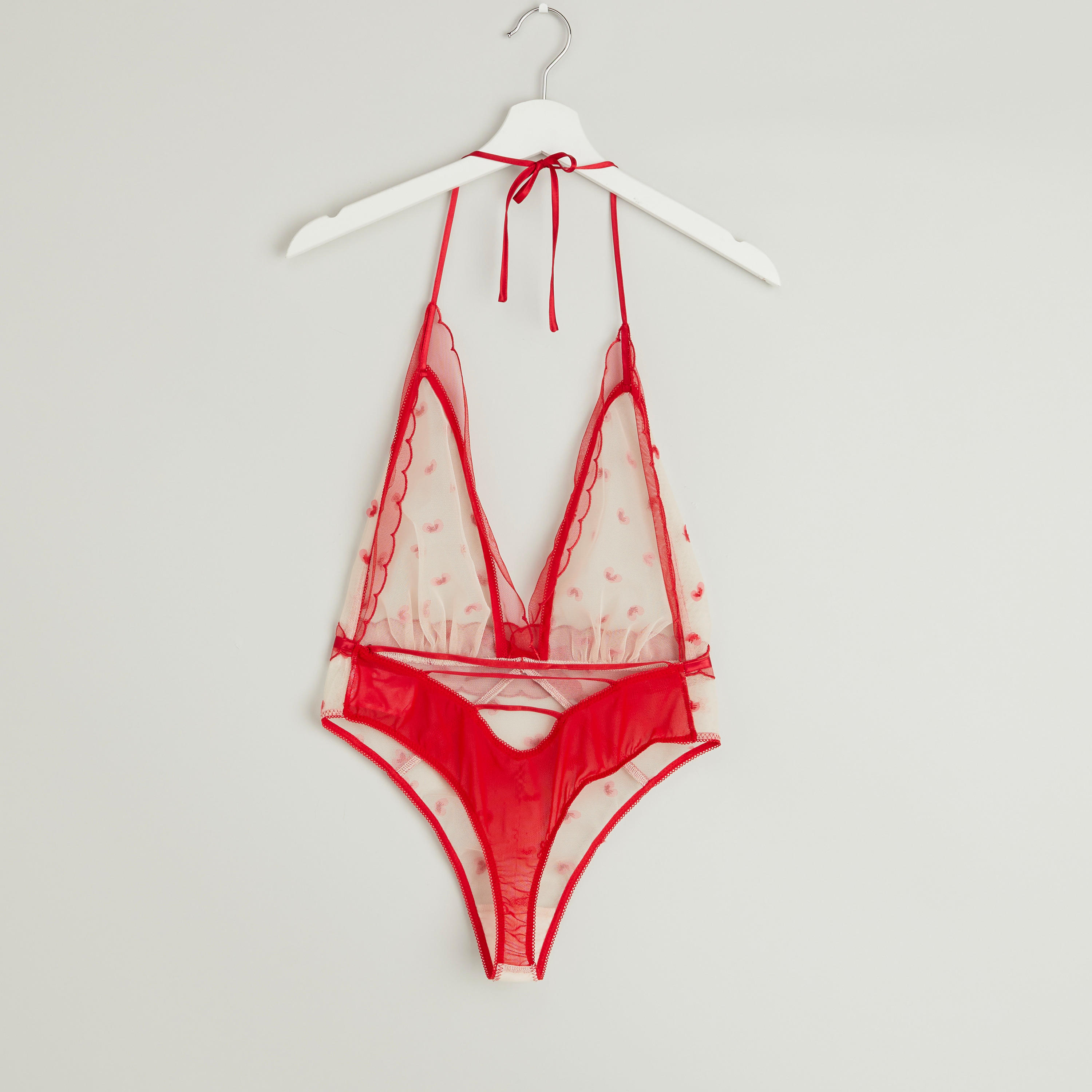 ببيبي دول دانتيل دون أكمام  وياقة هالتر-women-clothing-lingerie-babydollsandbodysuits-image-2