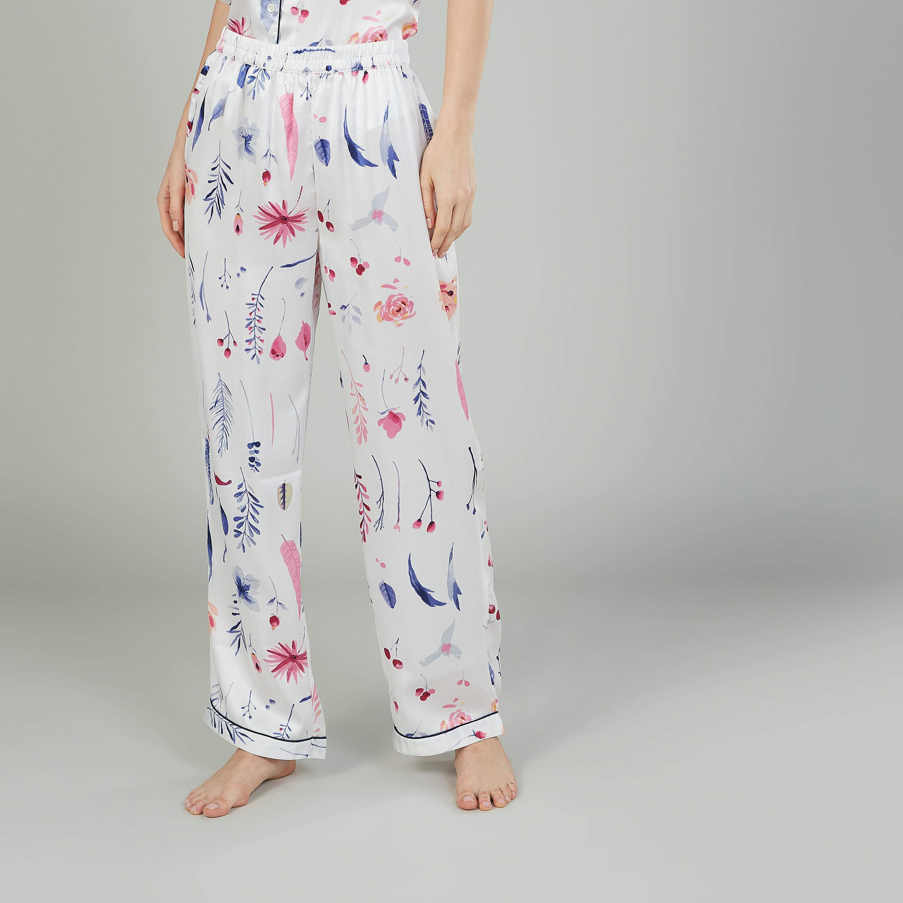 طقم بنطلون بيجاما وقناع للعينين وقميص بأكمام قصيرة وطبعات-women-clothing-nightwear-pyjamas-longsets-image-5
