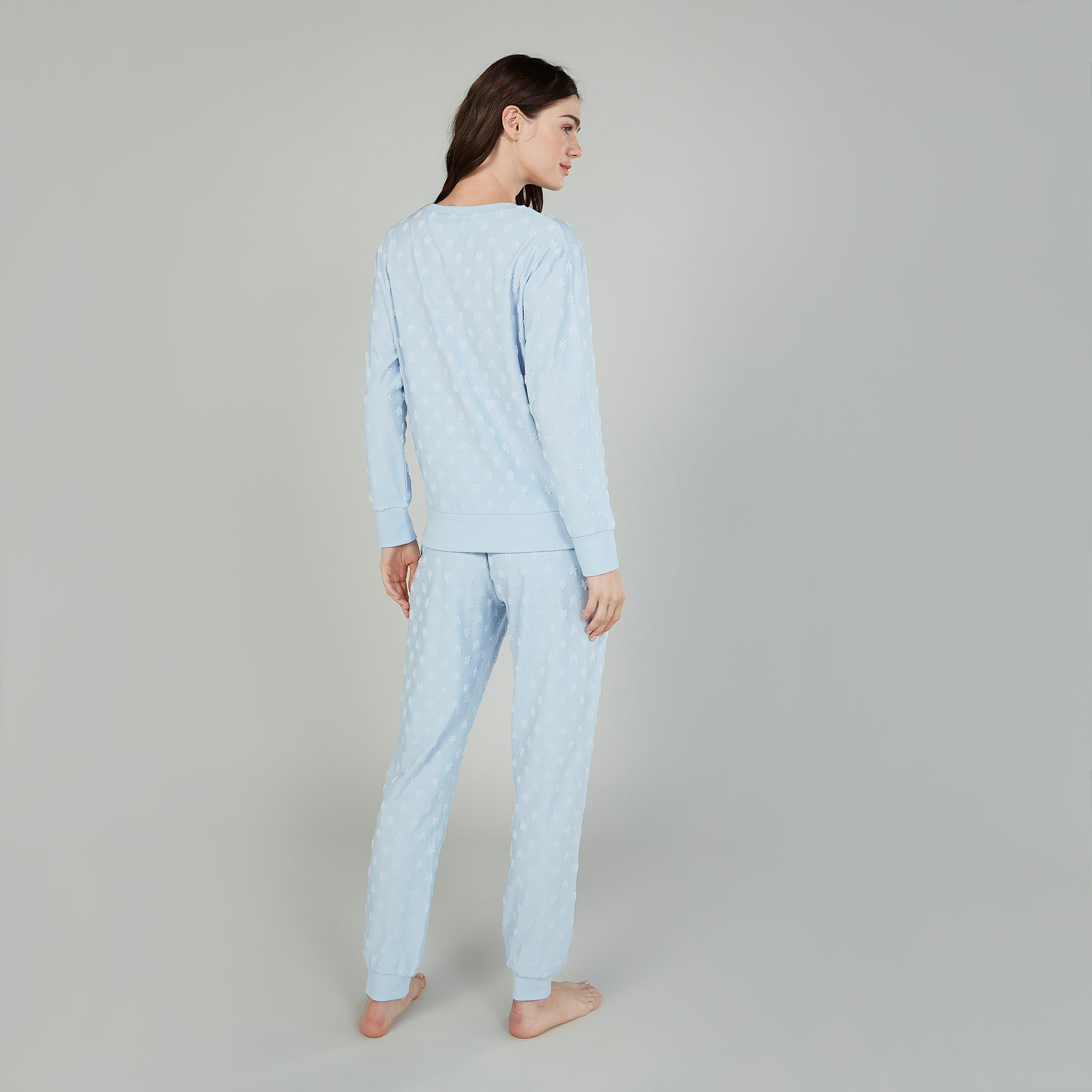 طقم بنطلون بيجاما وتيشيرت بأكمام طويلة وطبعات-women-clothing-nightwear-pyjamas-longsets-image-2