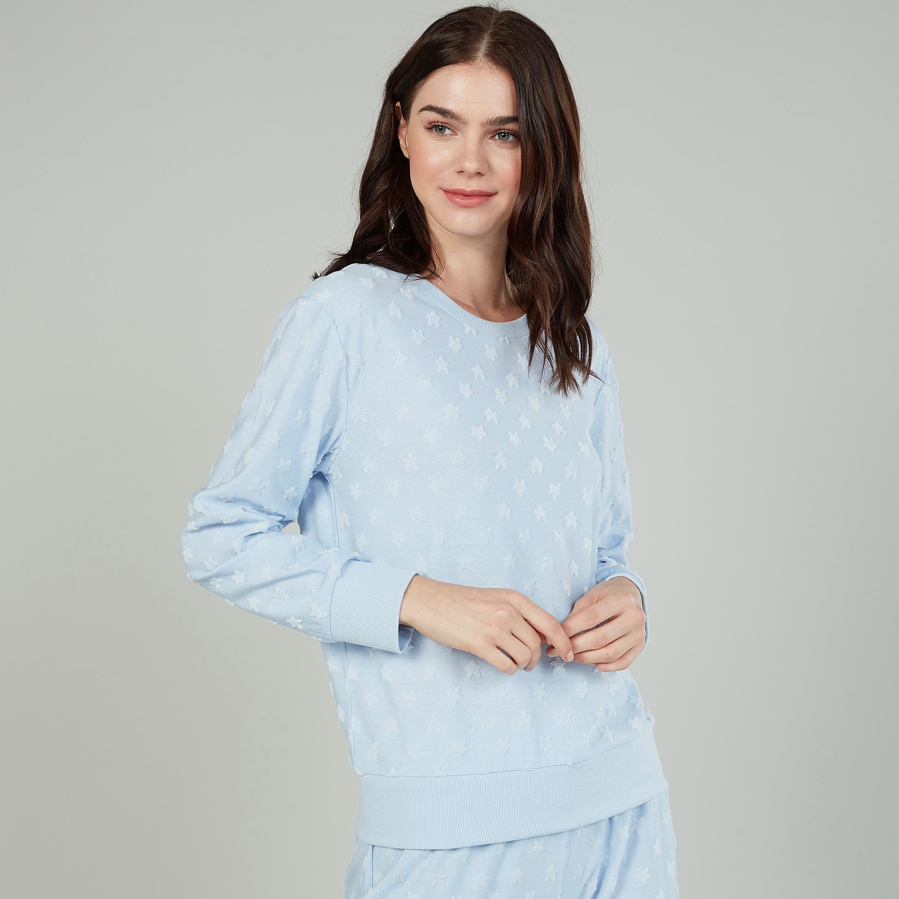طقم بنطلون بيجاما وتيشيرت بأكمام طويلة وطبعات-women-clothing-nightwear-pyjamas-longsets-image-3