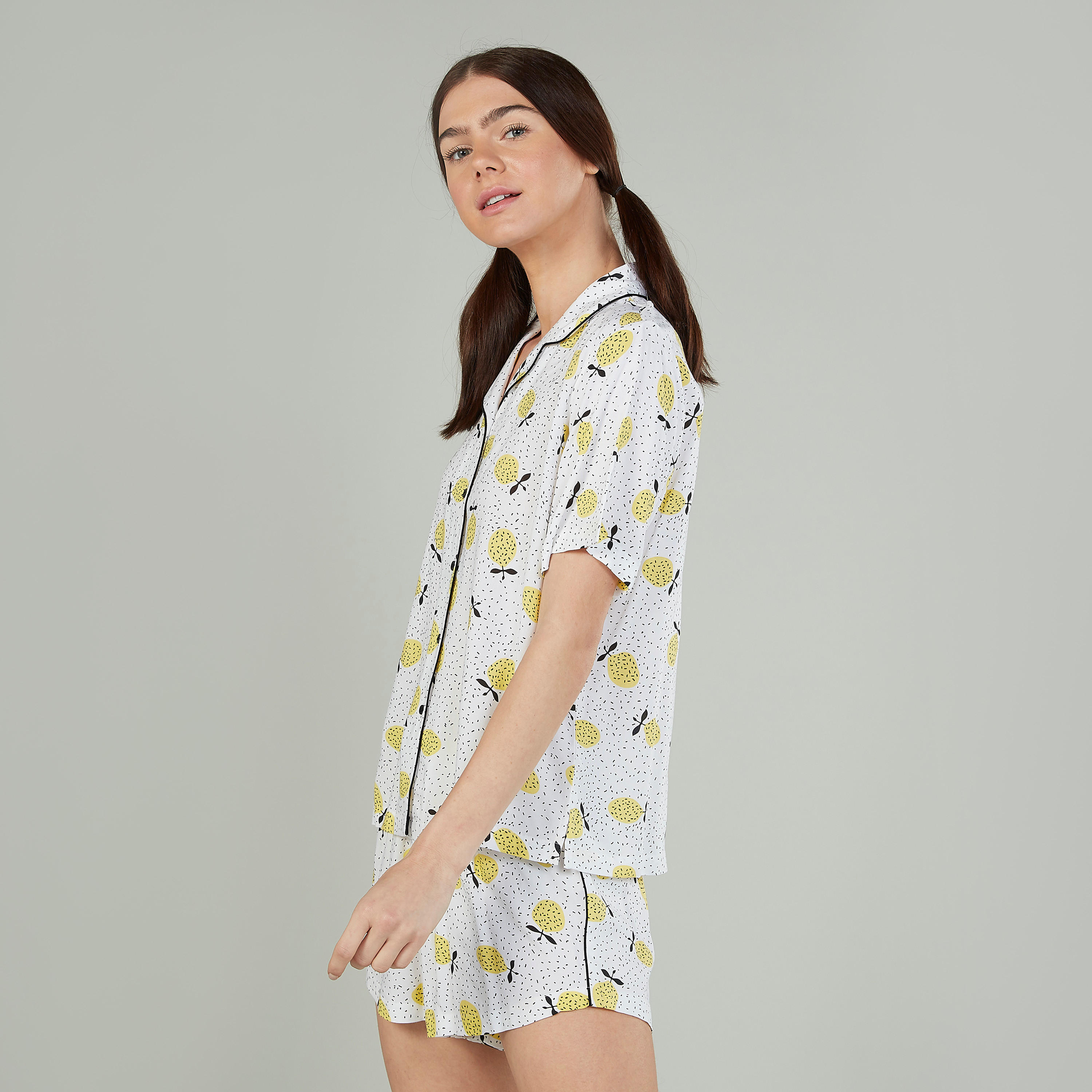 Printed Spread Collar Shirt with Shorts-women-clothing-nightwear-pyjamas-longsets-image-4
