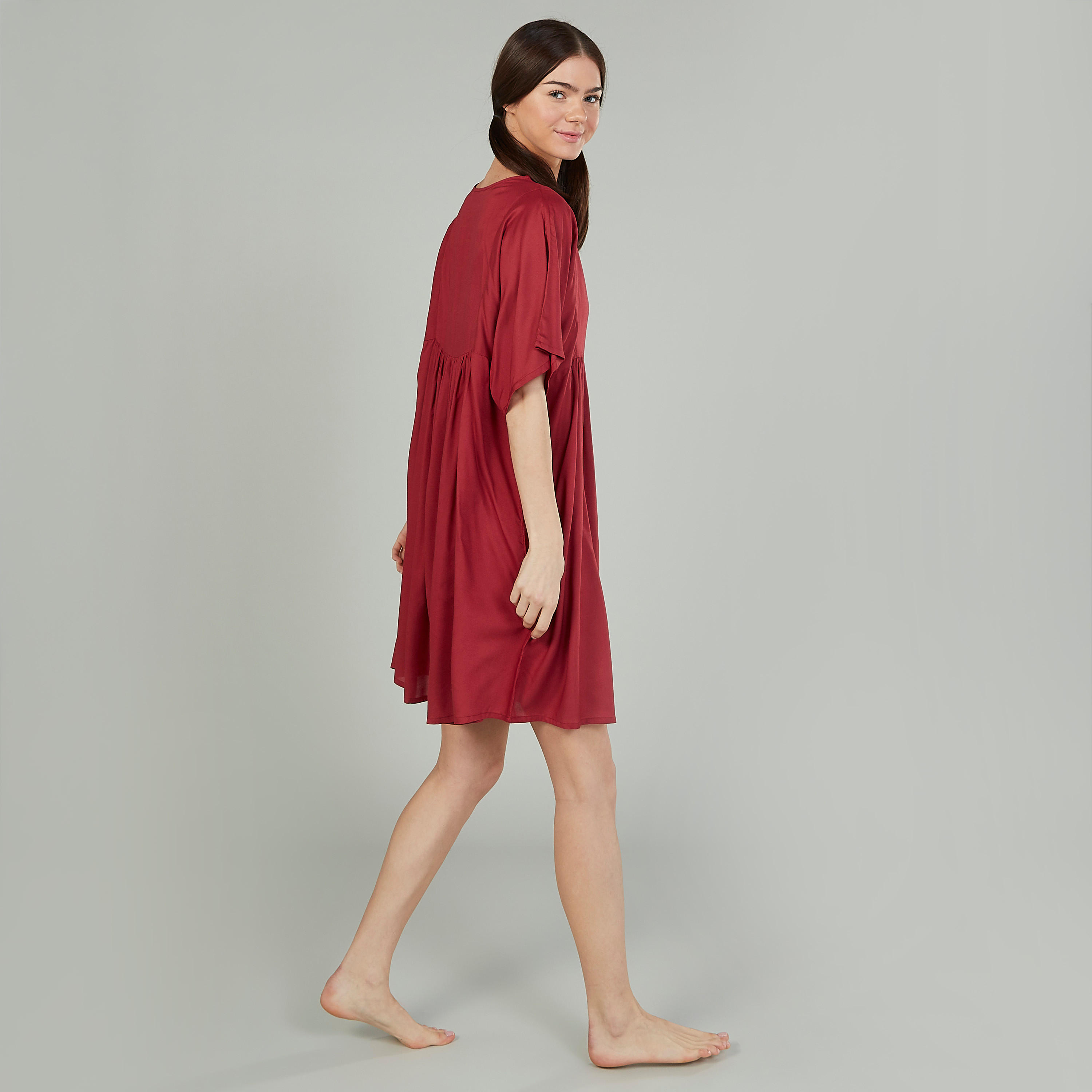 Set of 2 - Assorted Sleep Dress with V-neck and Short Sleeves-women-clothing-nightwear-nighties-image-5