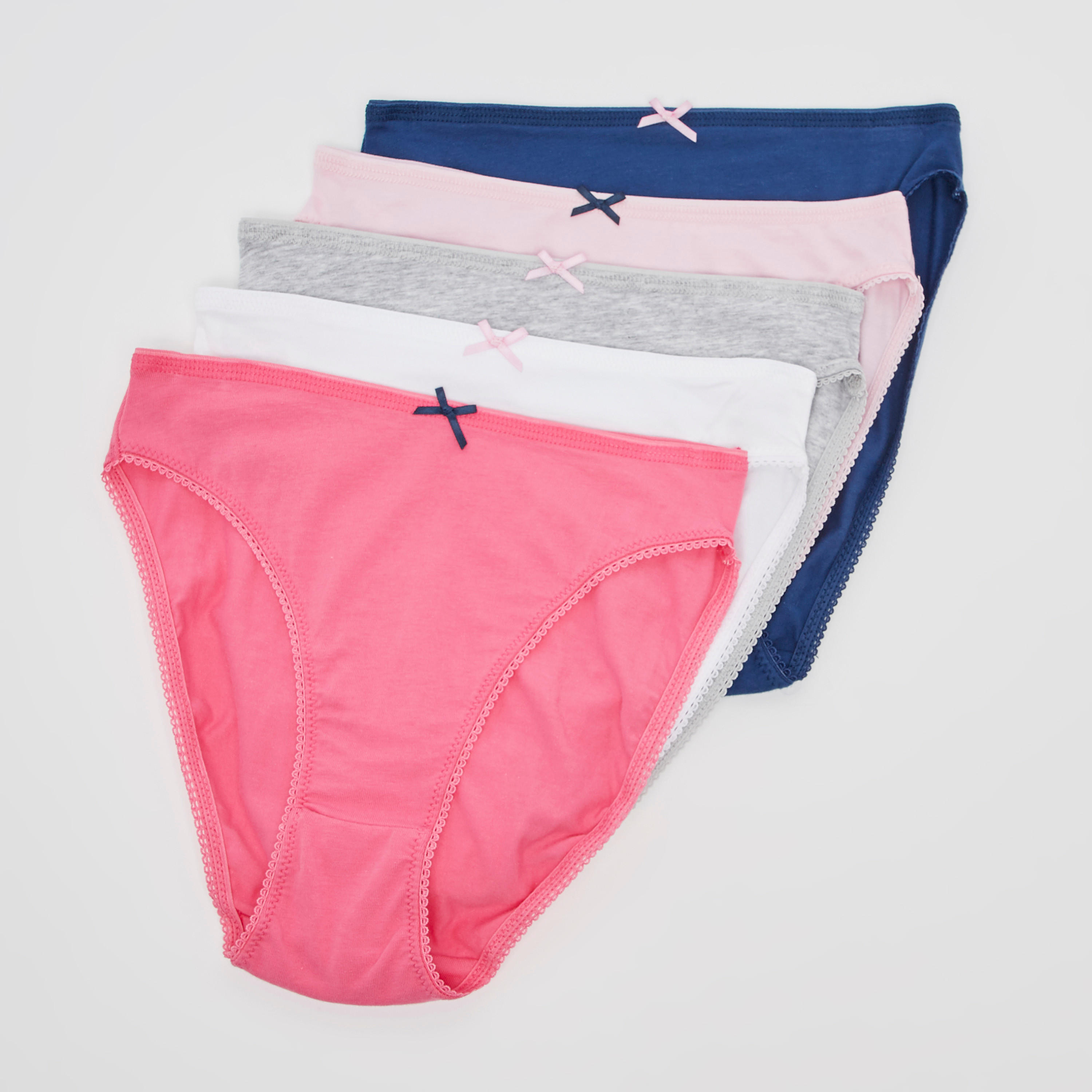 سراويل داخلية متنوعة بتفاصيل دانتيل - طقم من 5 قطع-women-clothing-lingerie-panties-image-1