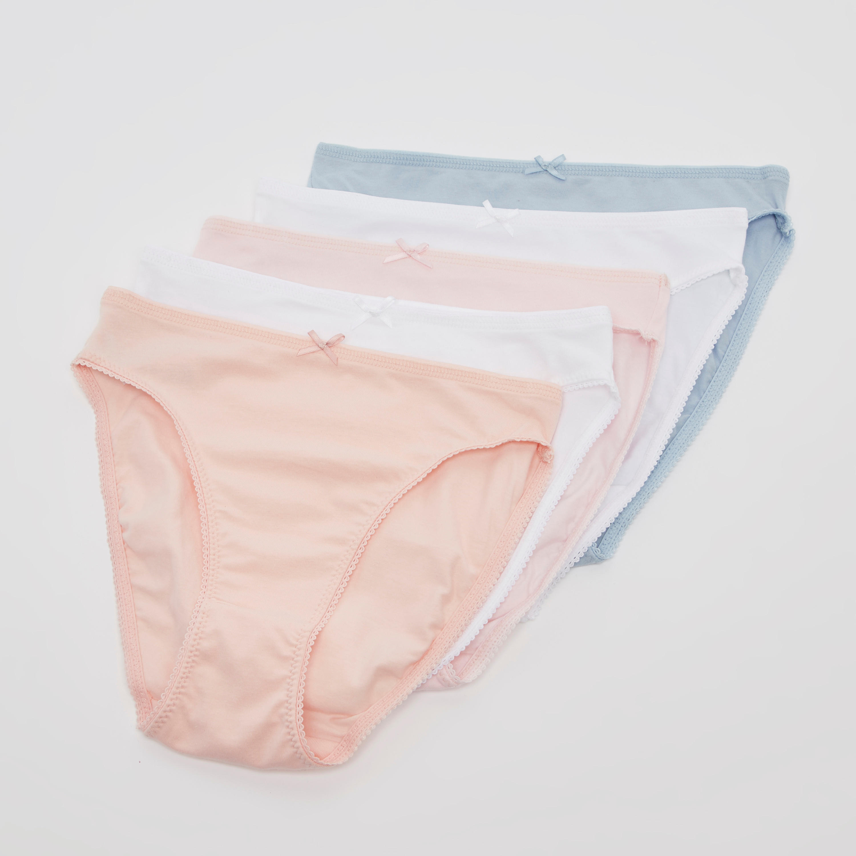 سراويل داخلية متنوعة بتفاصيل دانتيل - طقم من 5 قطع-women-clothing-lingerie-panties-image-1
