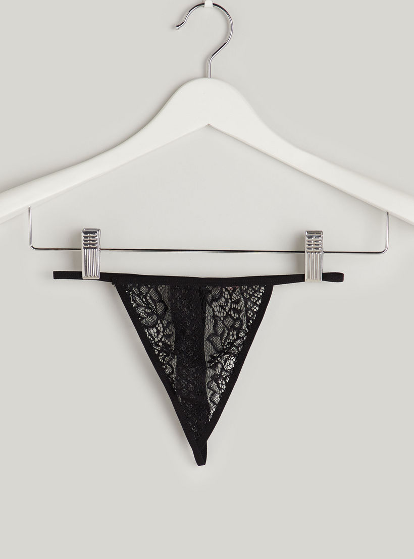 فستان نوم دانتيل بياقة V مع ثونج-women-clothing-nightwear-nighties-image-5