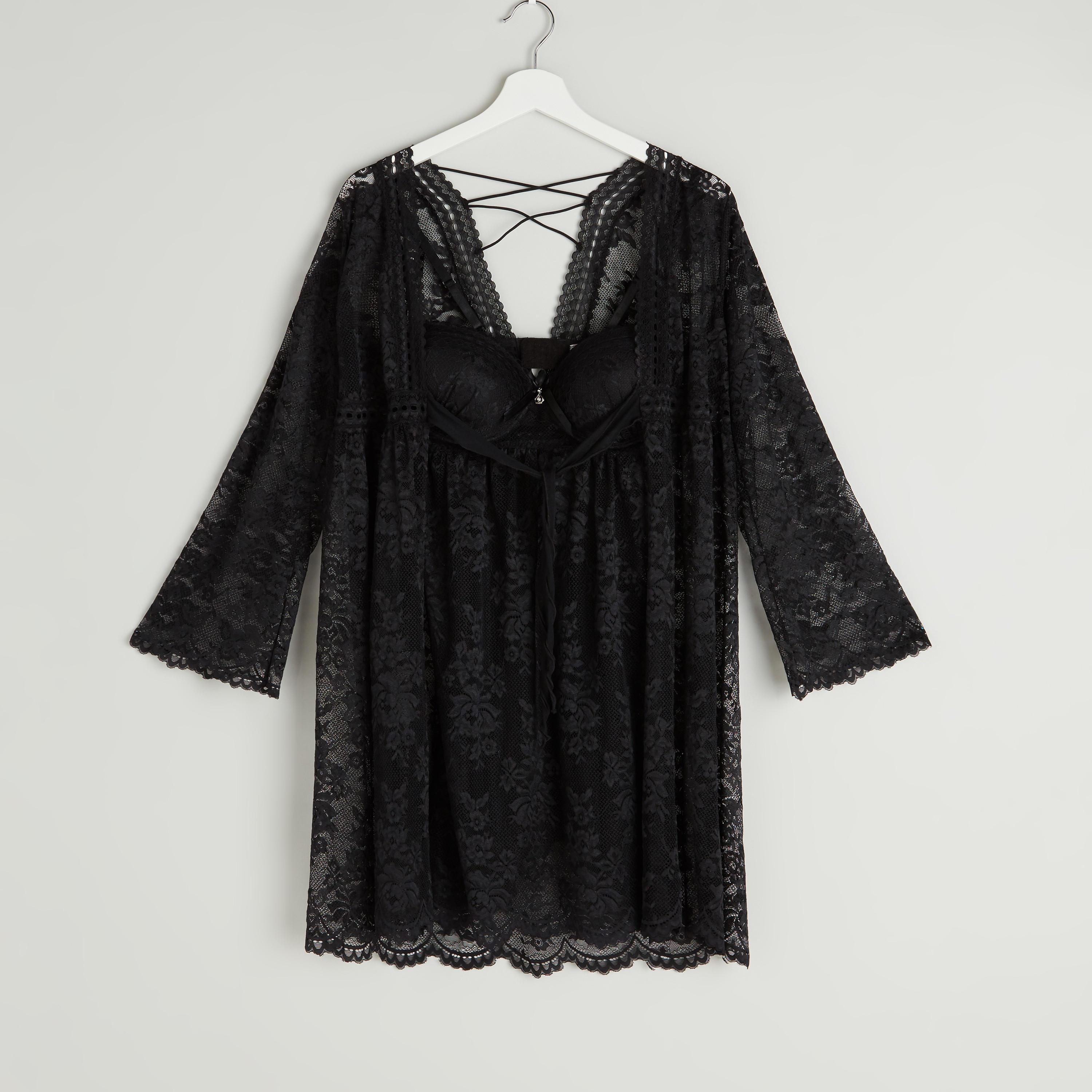طقم ملابس نوم دانتيل - من 3 قطع-women-clothing-nightwear-pyjamas-longsets-image-2