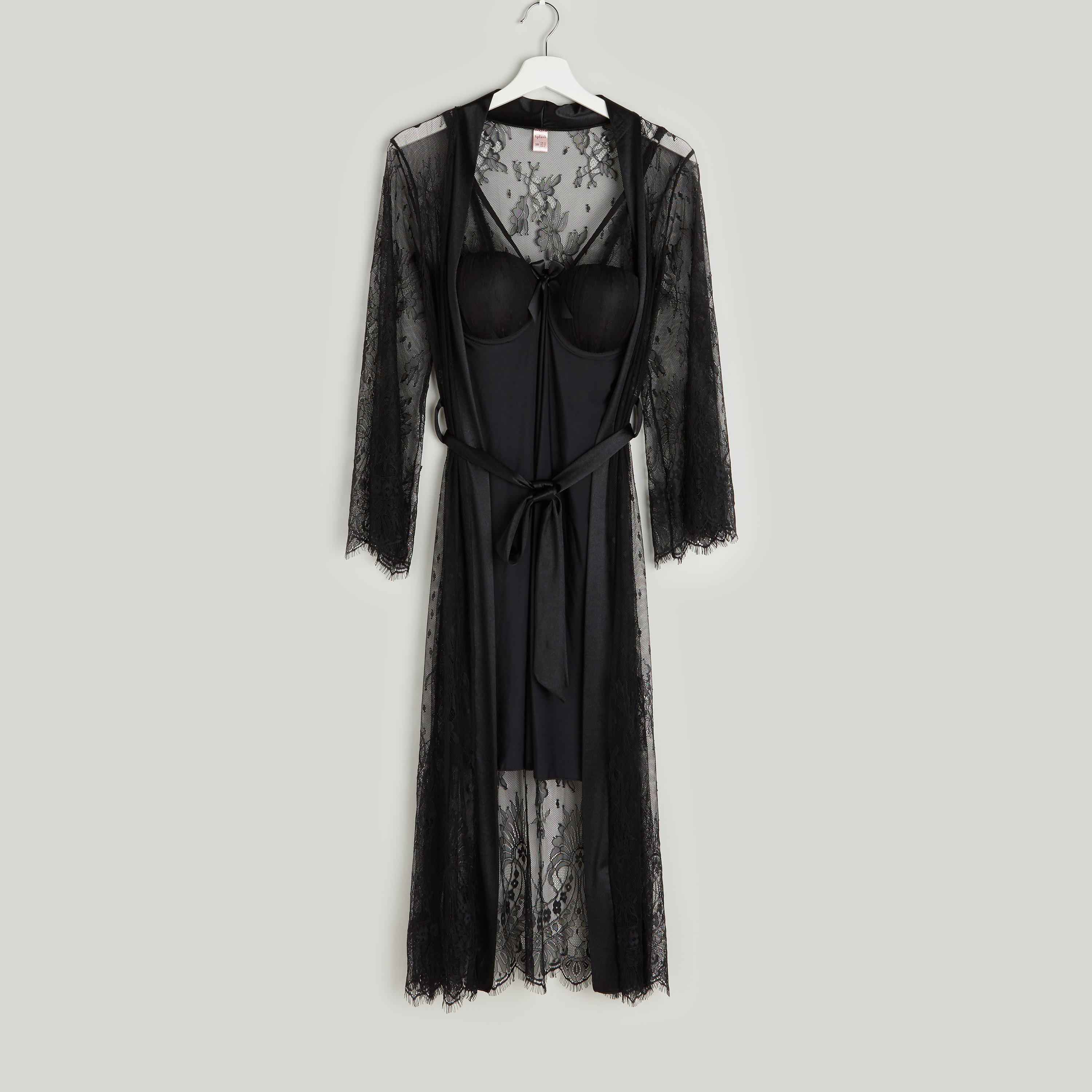 طقم ملابس نوم دانتيل - من 3 قطع-women-clothing-nightwear-pyjamas-longsets-image-2