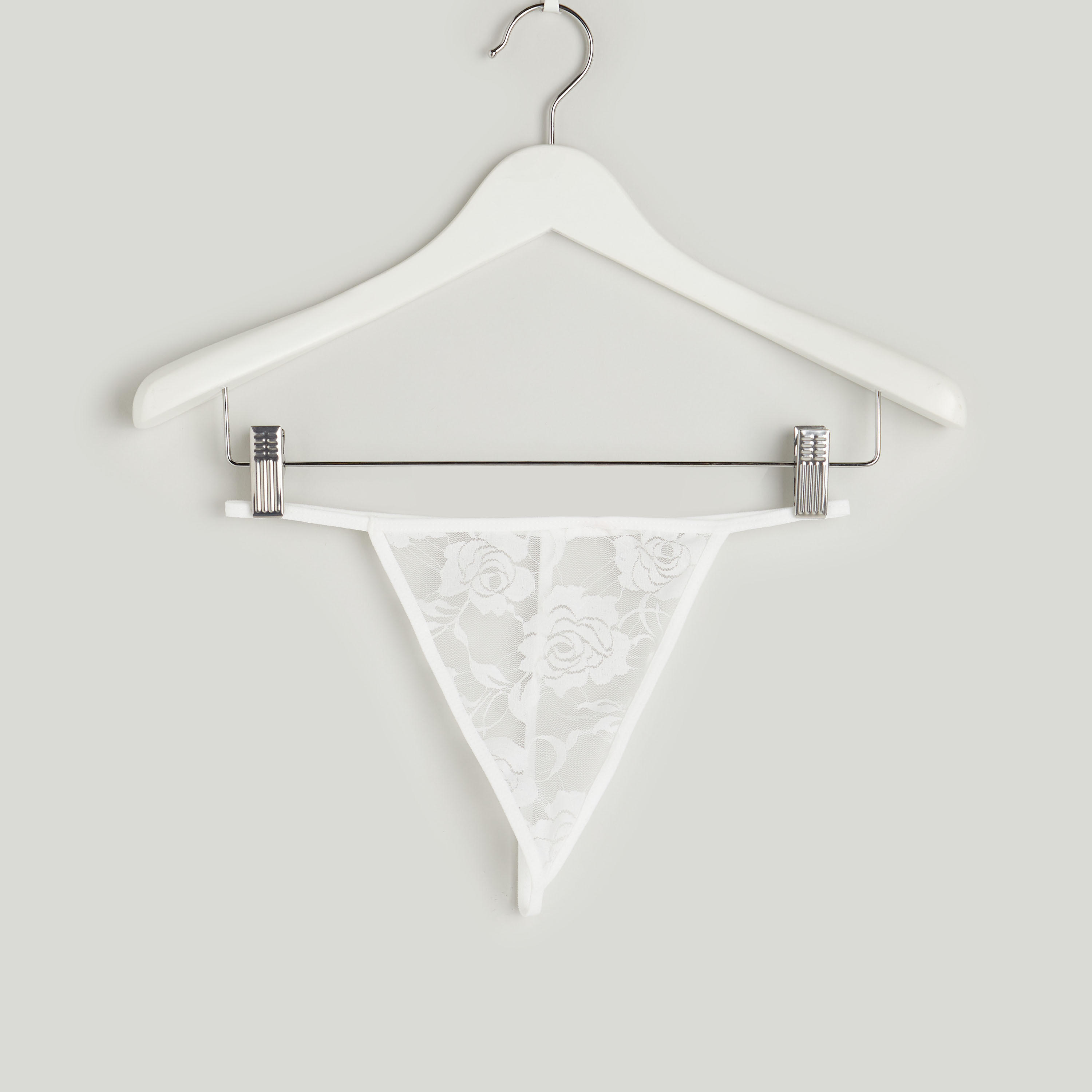 قميص نوم بياقة V وتفاصيل دانتيل مع ثونج-women-clothing-nightwear-nighties-image-5