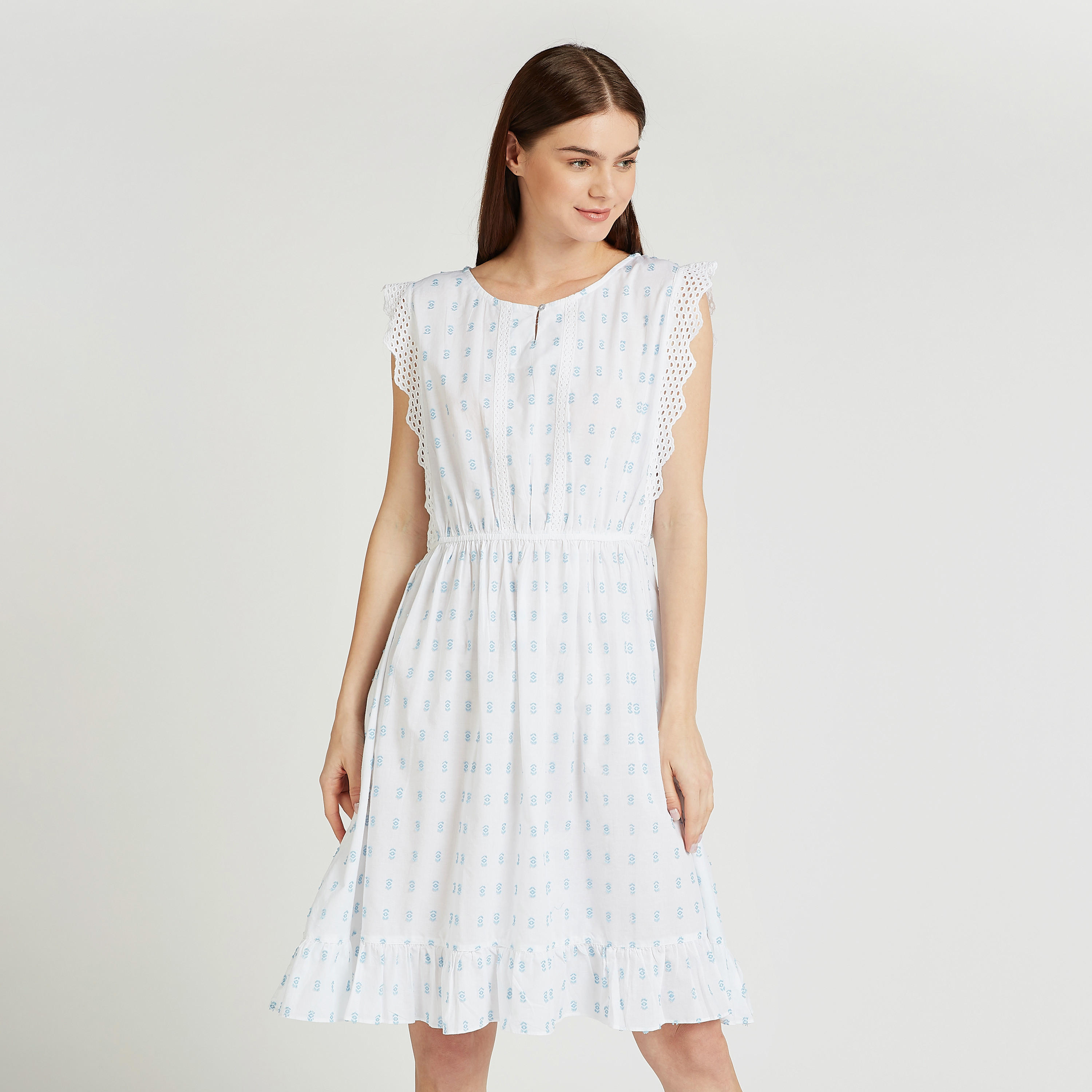 فستان نوم دون أكمام بطبعات وياقة مستديرة-women-clothing-nightwear-nighties-image-1