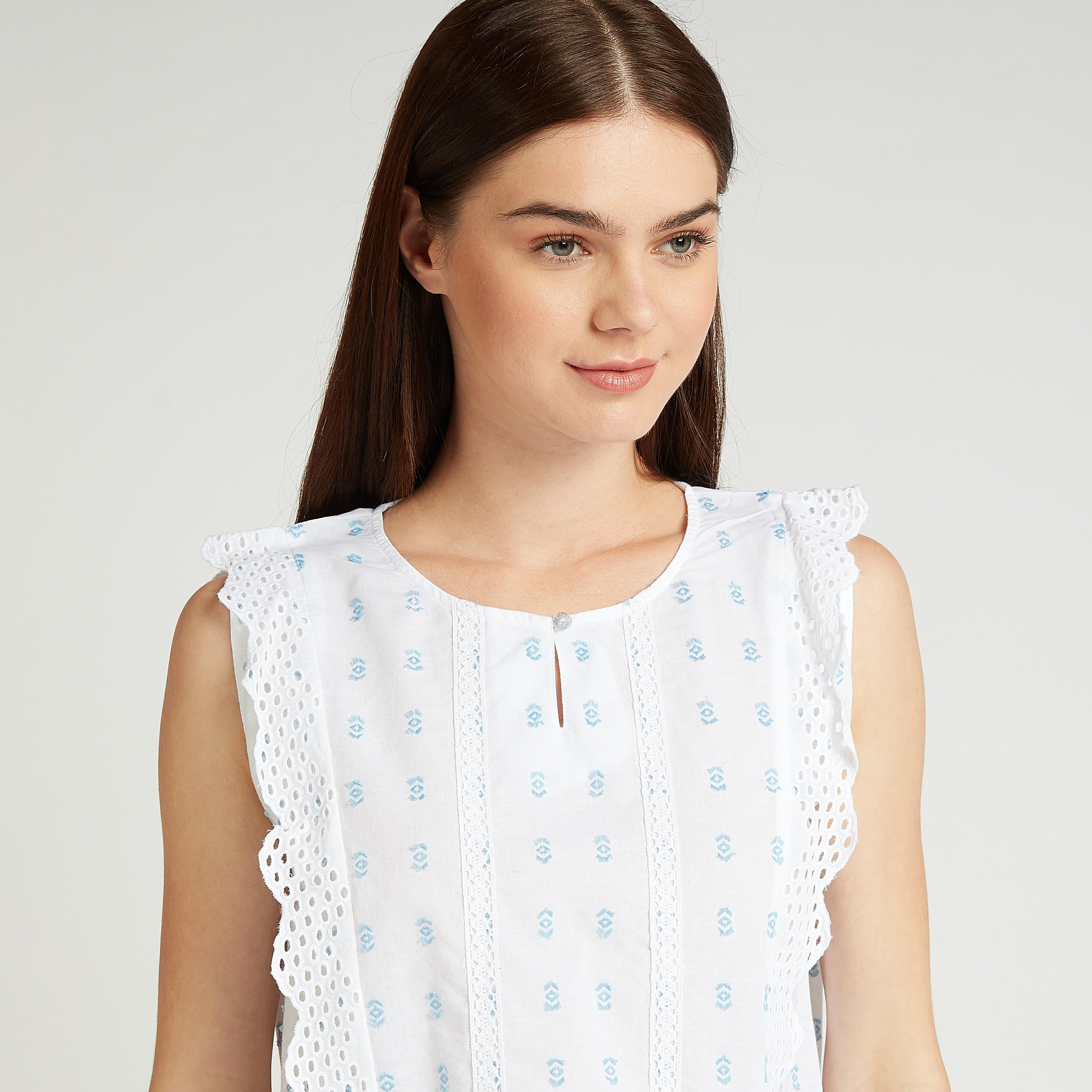 طقم بلوزة دون أكمام وبيجاما بطبعات-women-clothing-nightwear-pyjamas-longsets-image-3