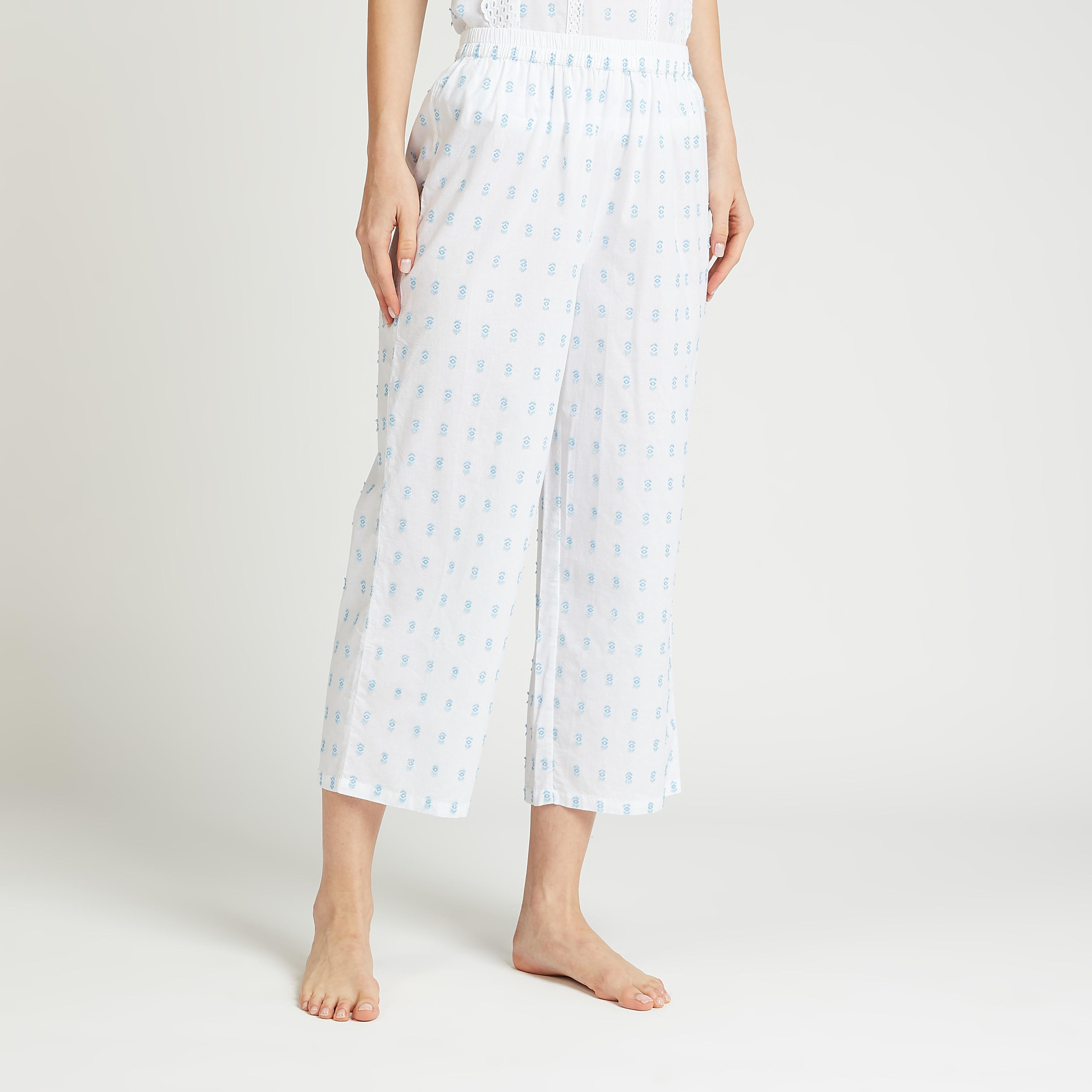 طقم بلوزة دون أكمام وبيجاما بطبعات-women-clothing-nightwear-pyjamas-longsets-image-1