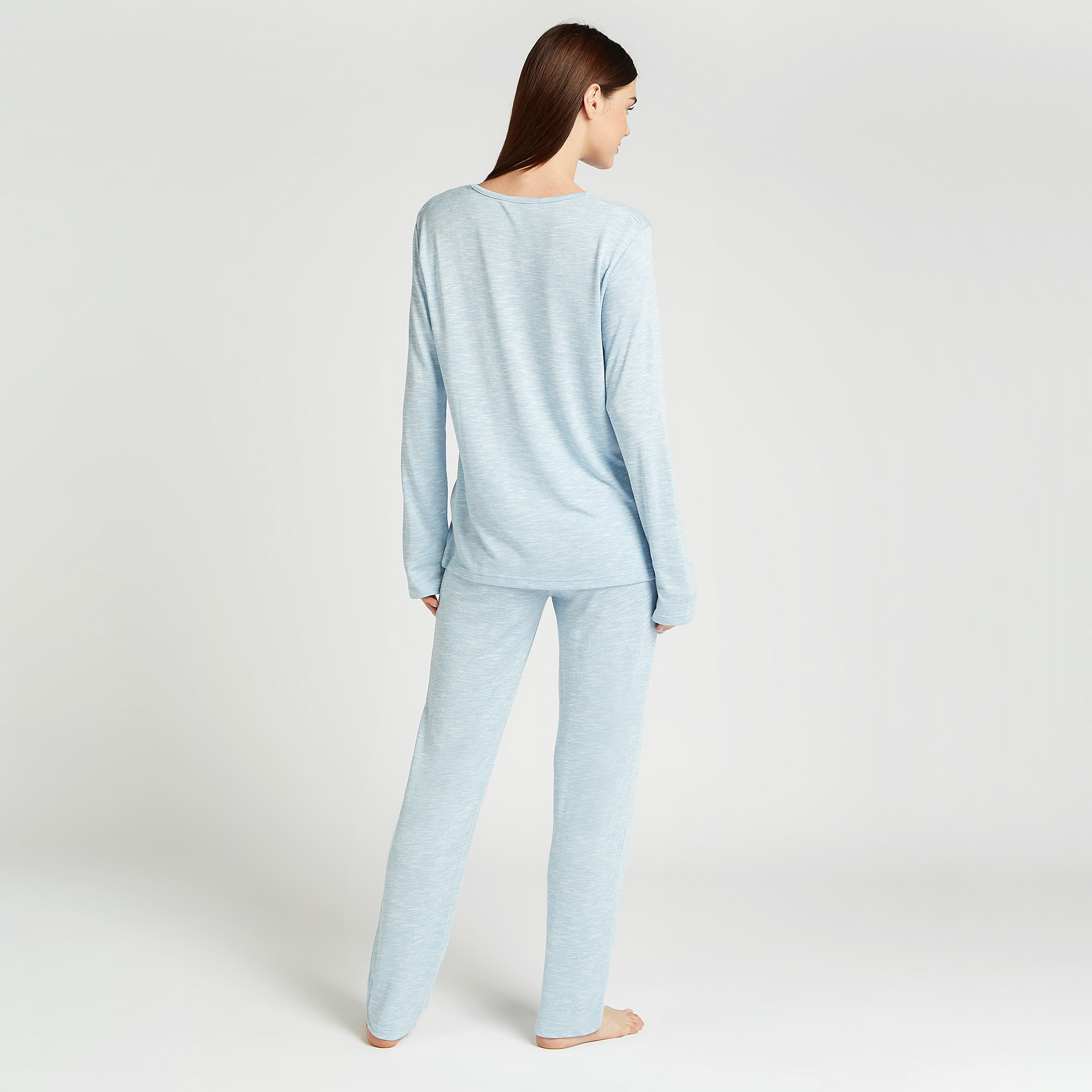 Printed Round Neck T-shirt and Pyjama Set-women-clothing-nightwear-pyjamas-longsets-image-4