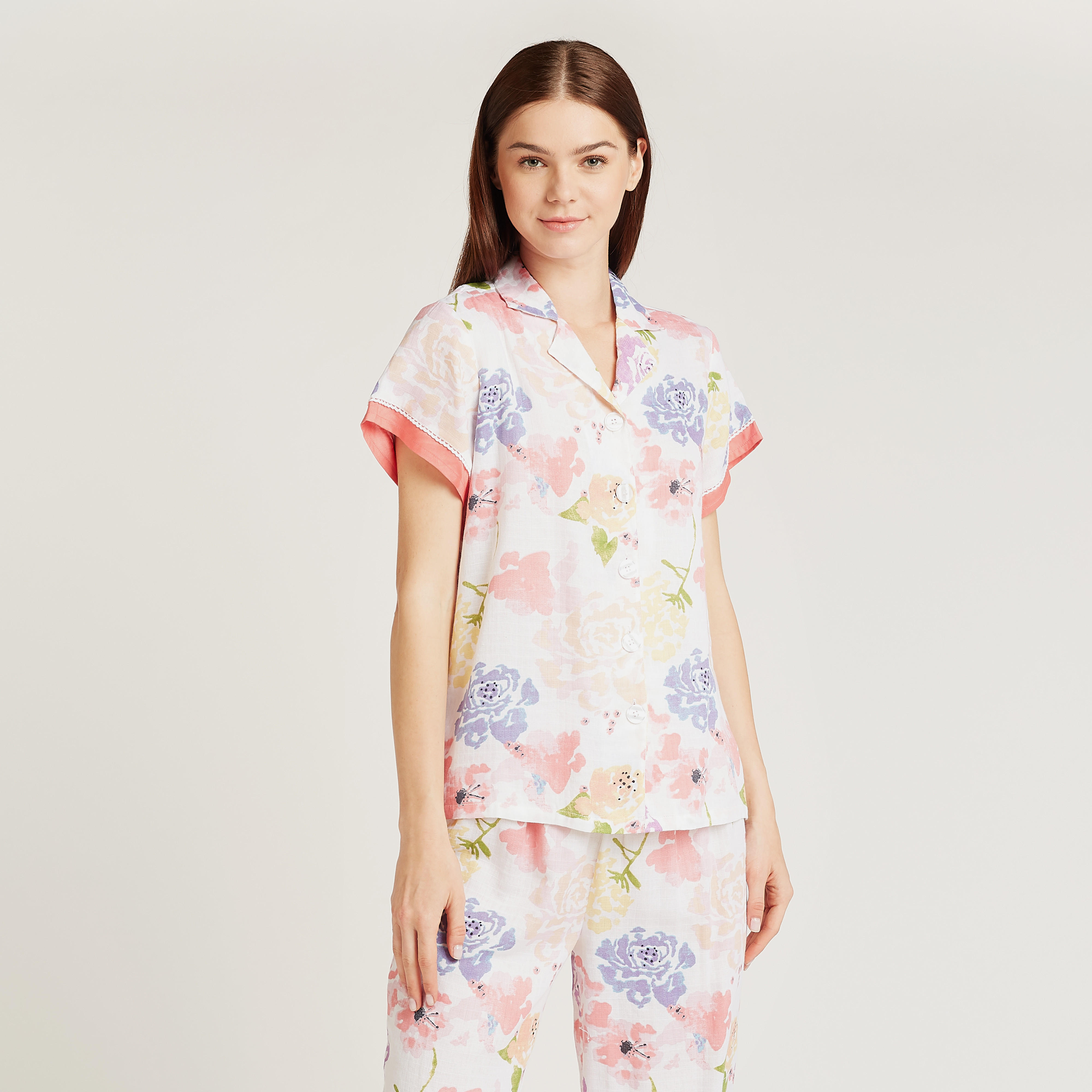 طقم بنطلون بيجاما وقميص بأكمام قصيرة وطبعات-women-clothing-nightwear-pyjamas-longsets-image-5