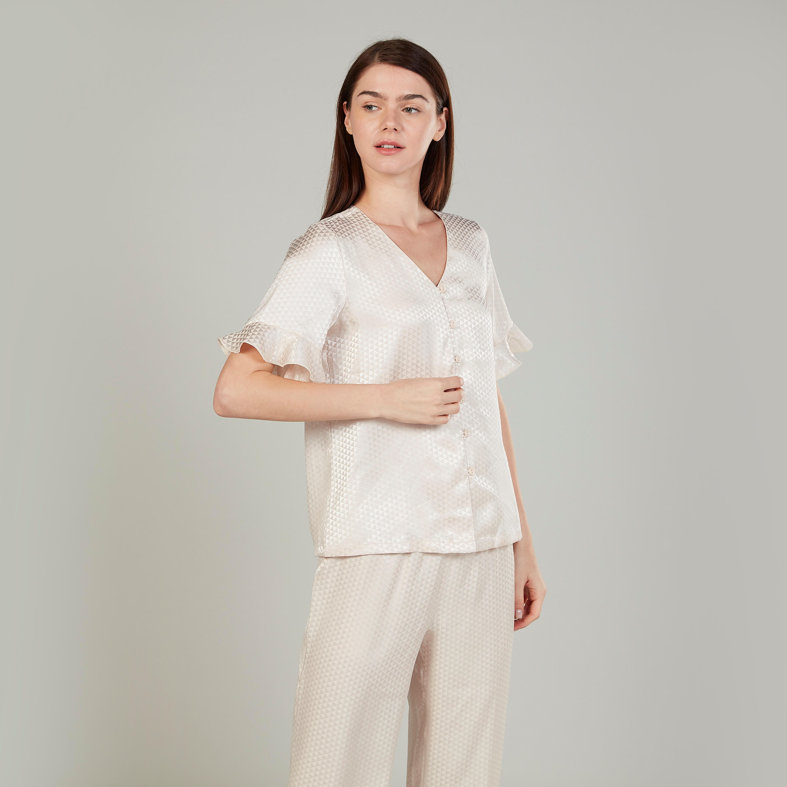 طقم بنطلون بيجاما وقميص بأكمام قصيرة وطبعات-women-clothing-nightwear-pyjamas-longsets-image-2