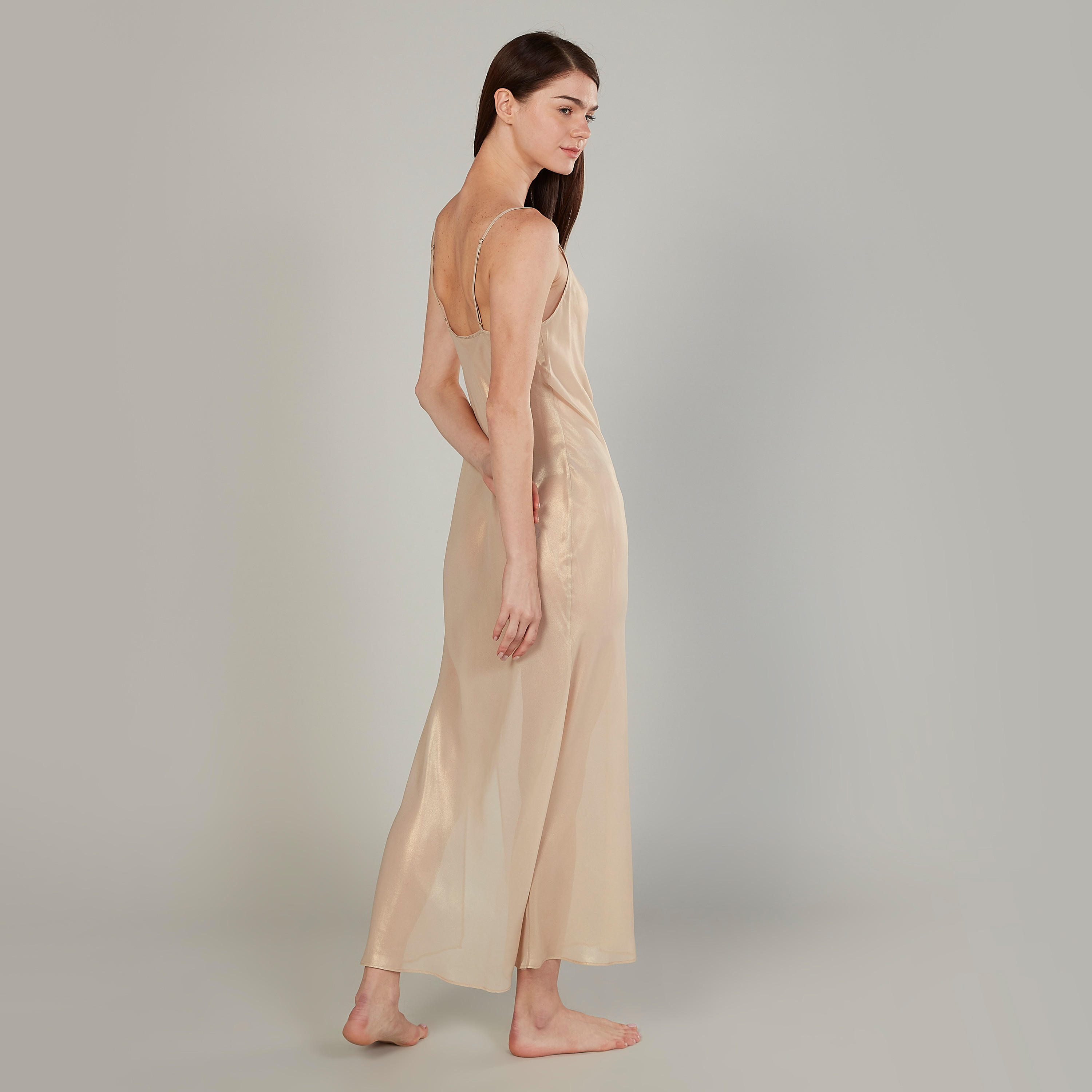 فستان نوم سادة دون أكمام بياقة منسدلة-women-clothing-nightwear-nighties-image-4