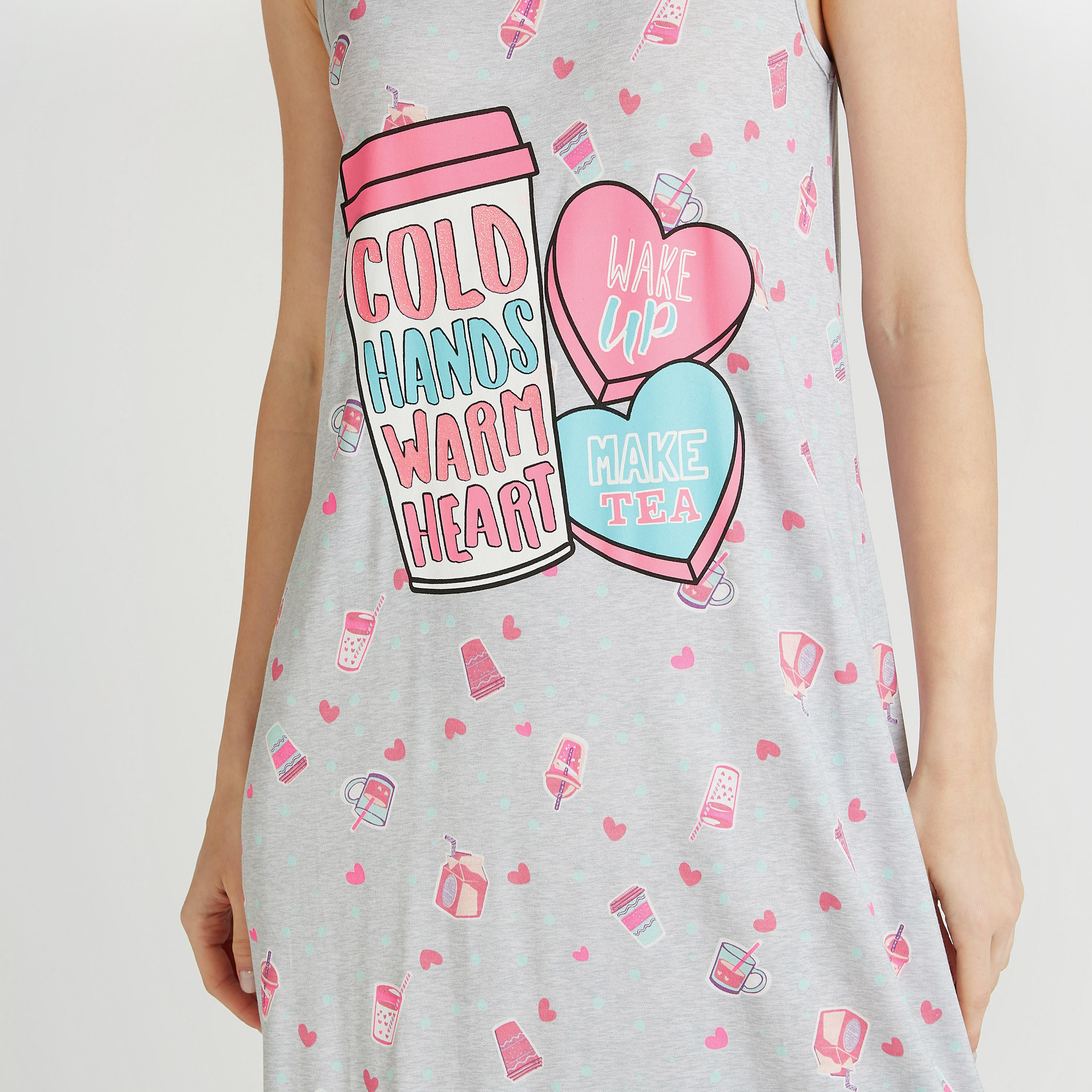 فستان نوم طويل دون أكمام بياقة مستديرة وطبعات-women-clothing-nightwear-nighties-image-2