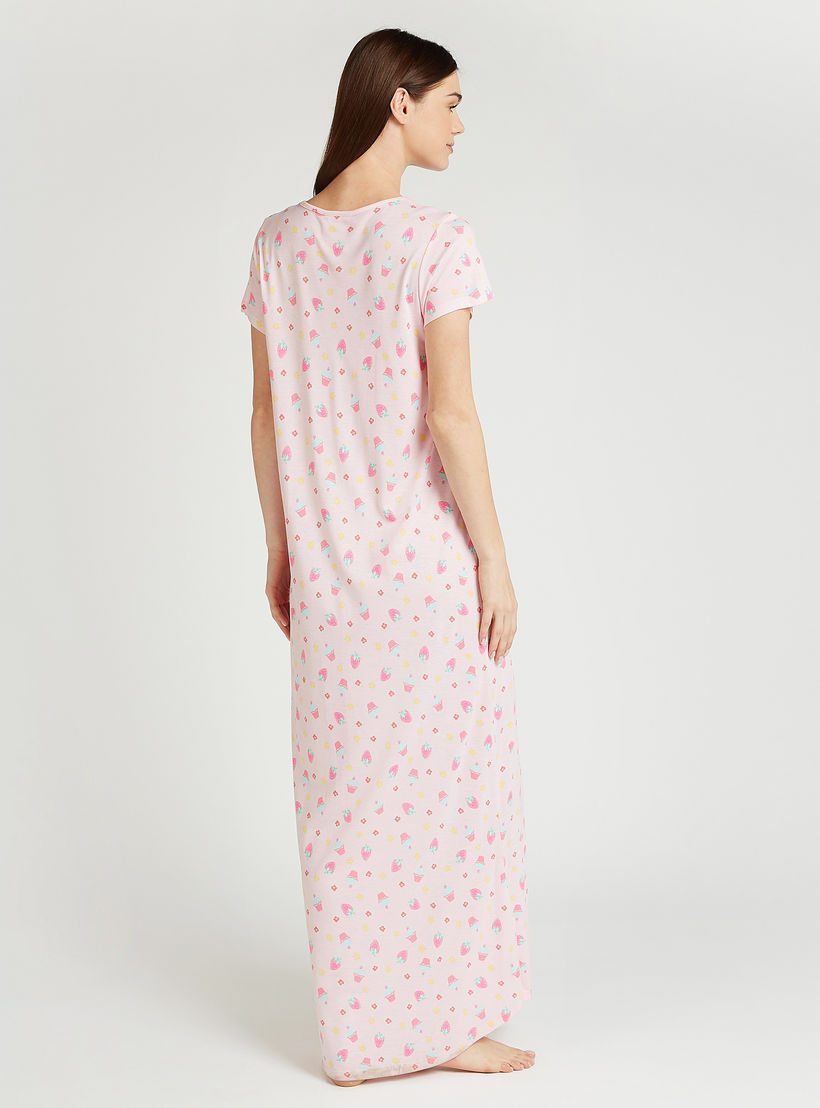 فستان نوم دون أكمام بياقة مستديرة وأكمام قصيرة وطبعات-women-clothing-nightwear-nighties-image-3