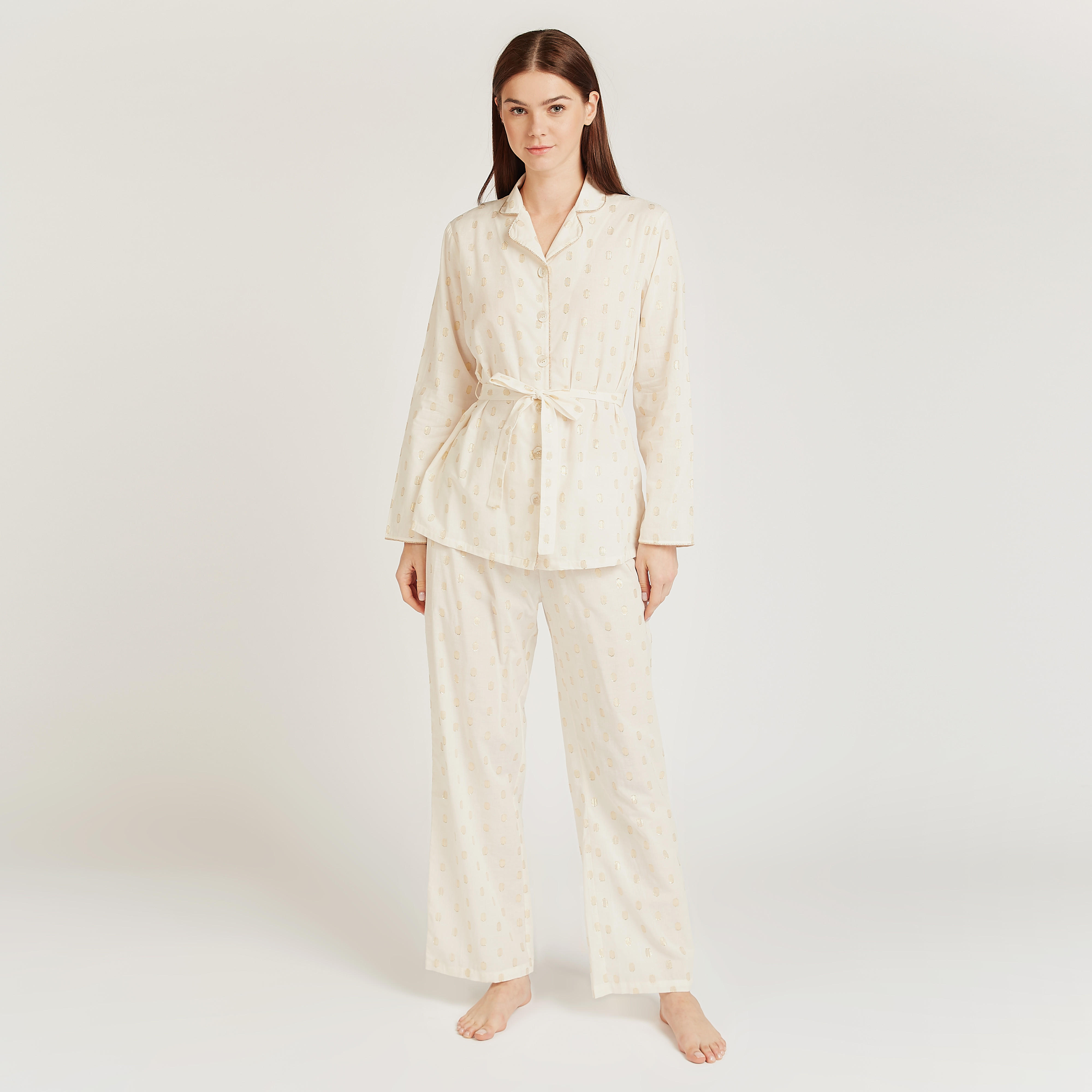 طقم بنطلون بيجاما طويل وقميص بأكمام طويلة وطبعات-women-clothing-nightwear-pyjamas-longsets-image-1