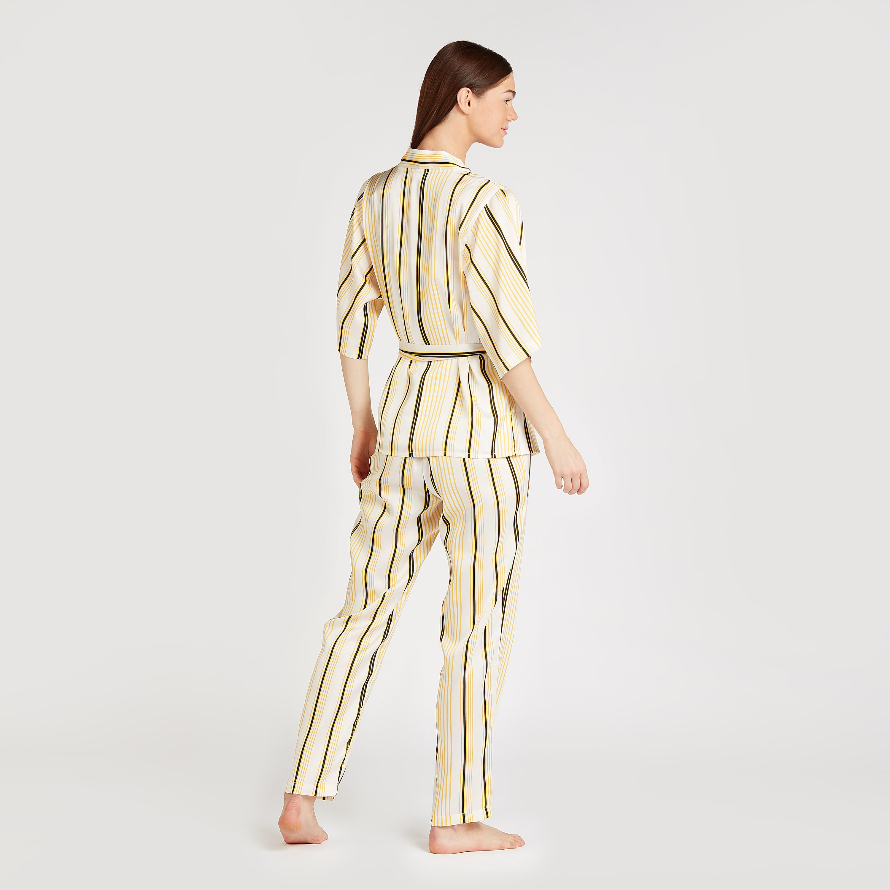 طقم ملابس نوم مخططة من 3 قطع-women-clothing-nightwear-pyjamas-longsets-image-4