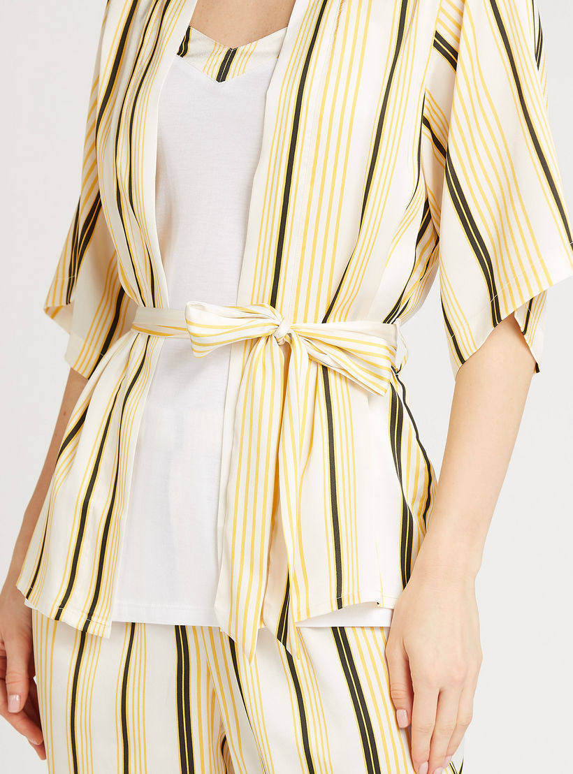طقم ملابس نوم مخططة من 3 قطع-women-clothing-nightwear-pyjamas-longsets-image-3