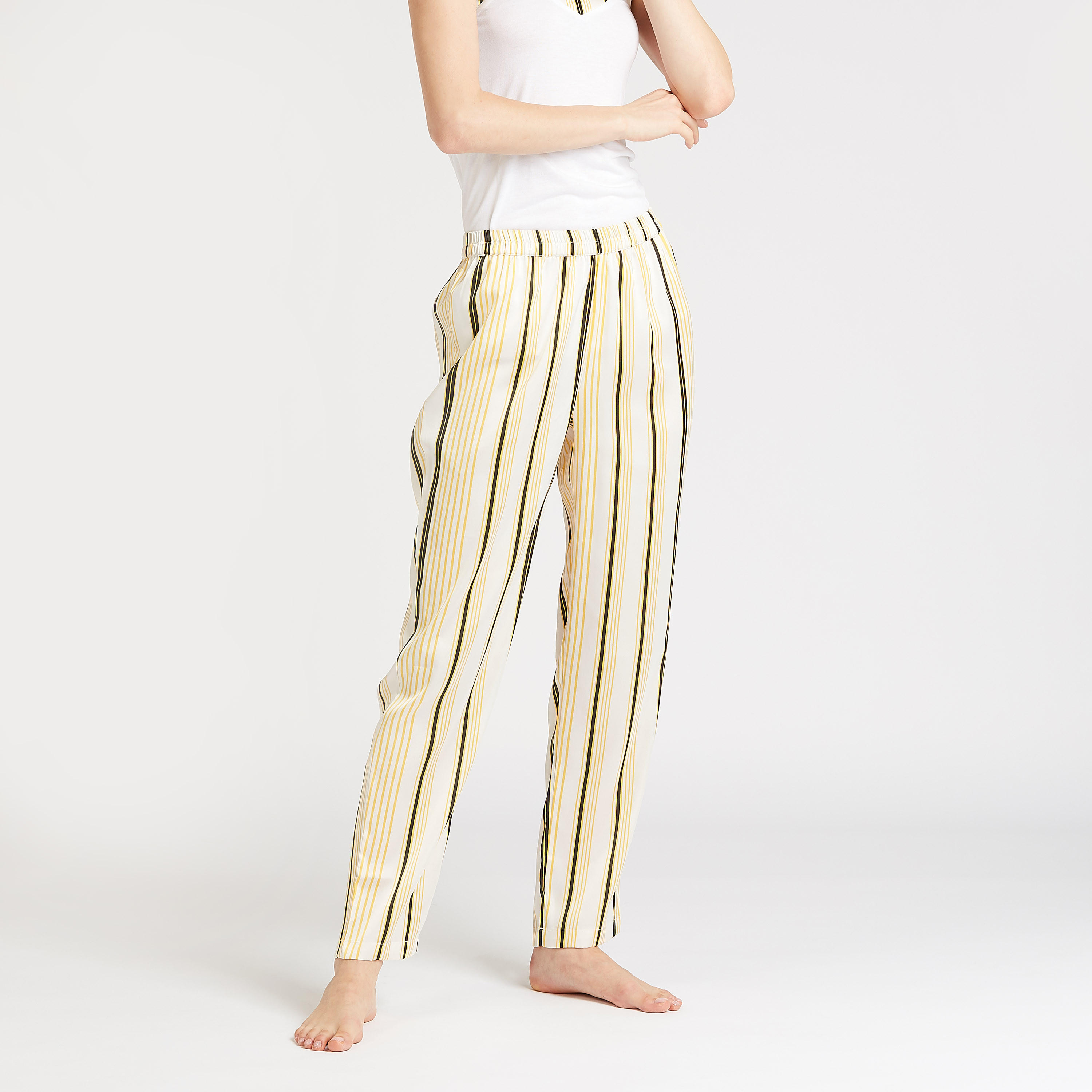 طقم ملابس نوم مخططة من 3 قطع-women-clothing-nightwear-pyjamas-longsets-image-1