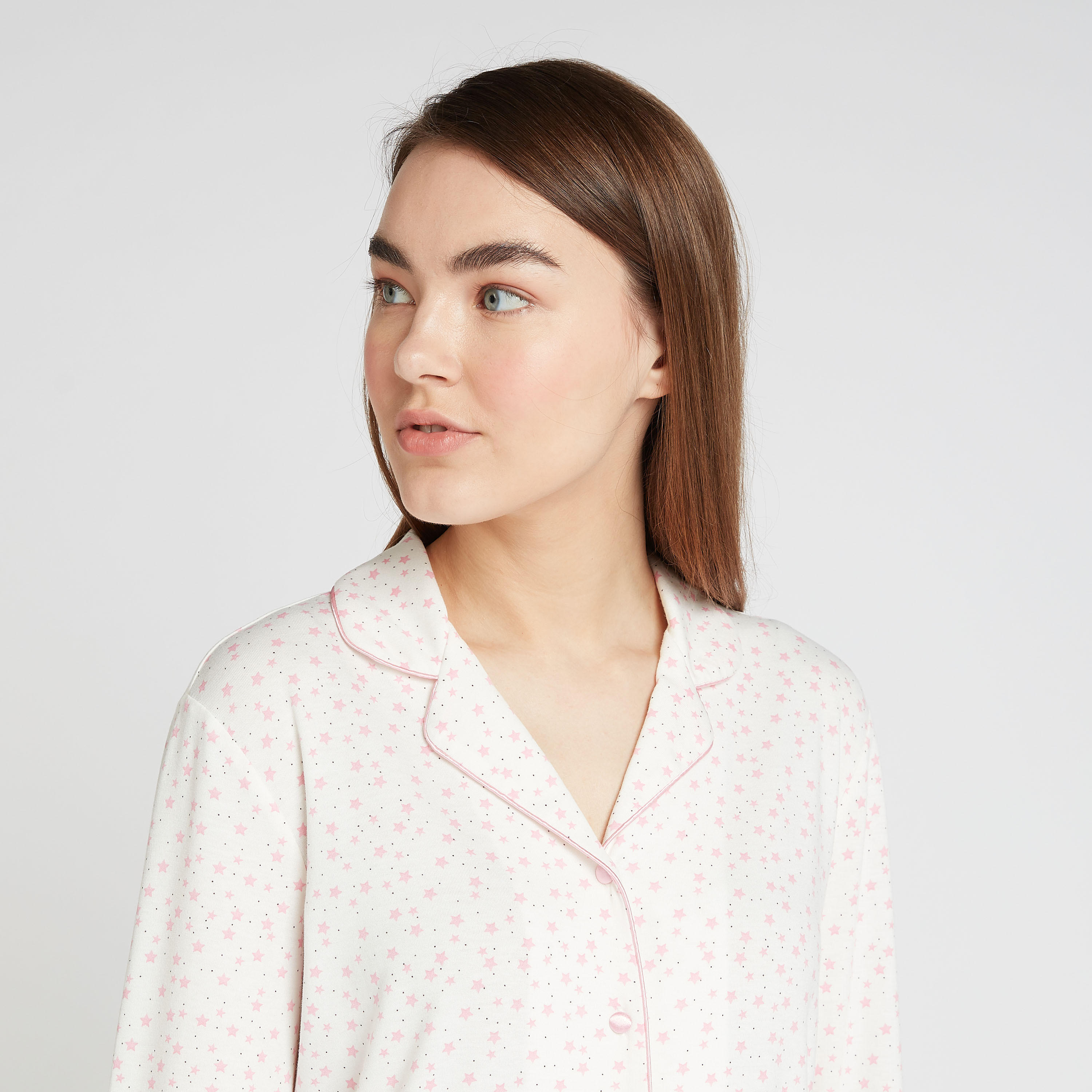 طقم بنطلون بيجاما طويل وقميص بأكمام طويلة وطبعات-women-clothing-nightwear-pyjamas-longsets-image-3