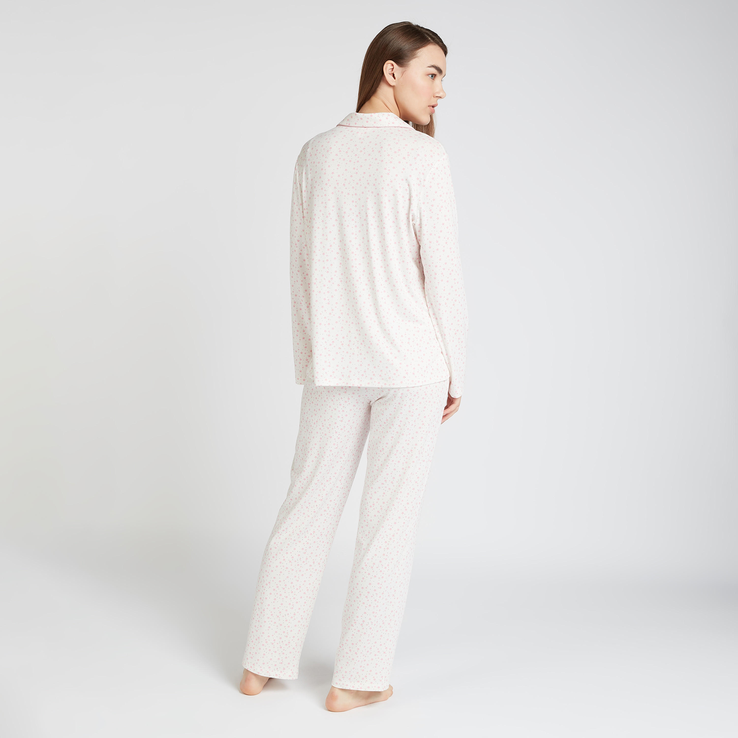 طقم بنطلون بيجاما طويل وقميص بأكمام طويلة وطبعات-women-clothing-nightwear-pyjamas-longsets-image-4