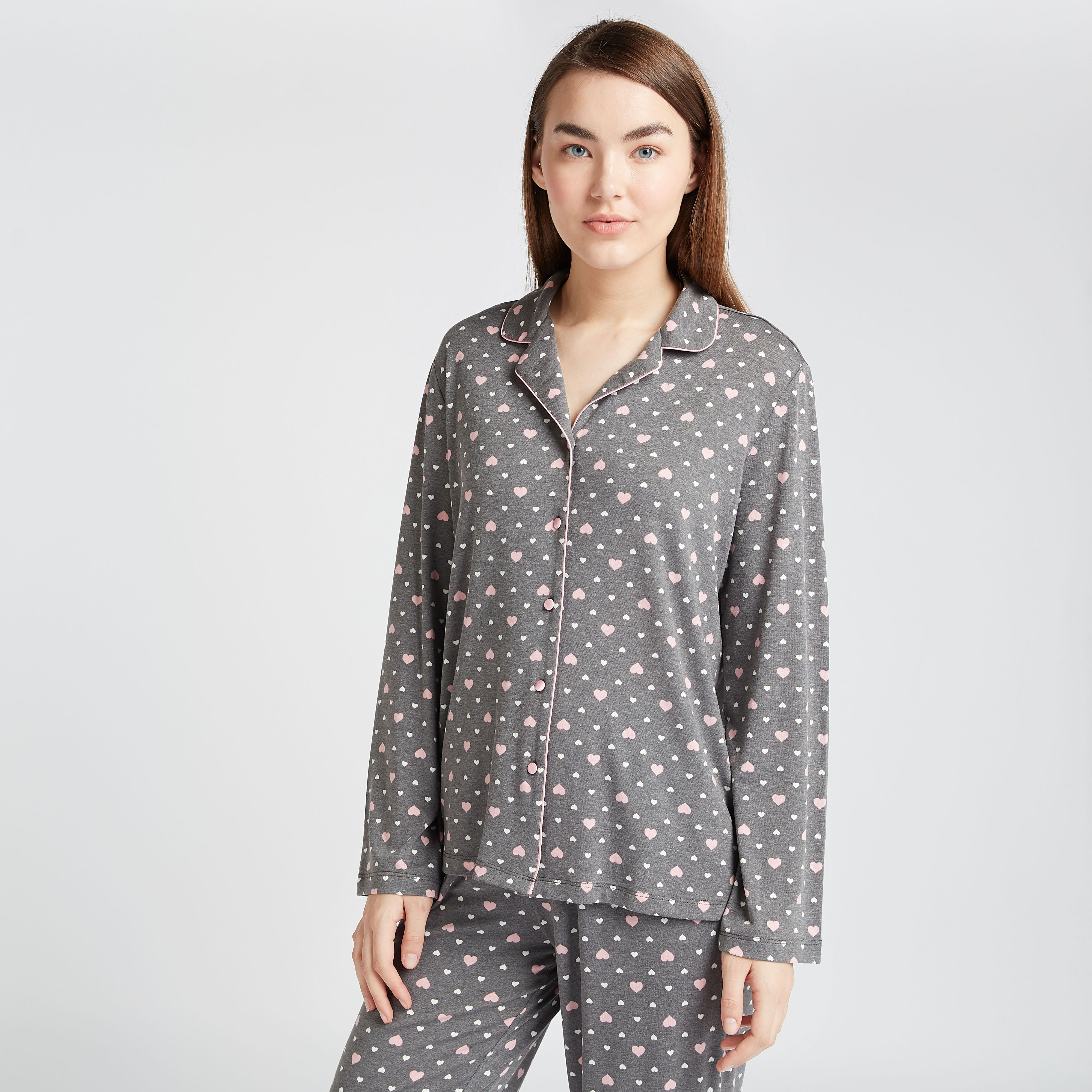 طقم بنطلون بيجاما وقميص بأكمام طويلة وطبعات-women-clothing-nightwear-pyjamas-longsets-image-2