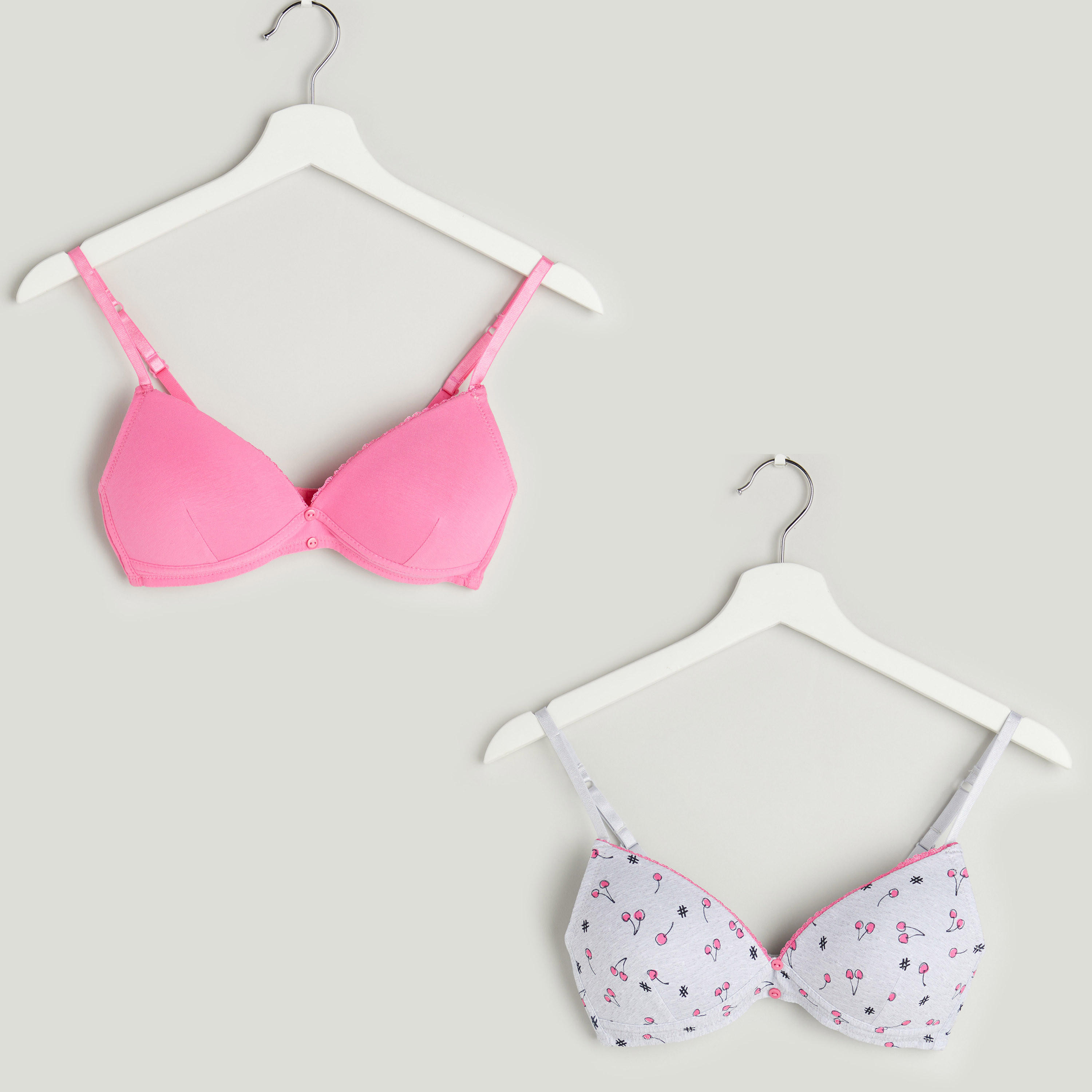 Set of 2 - Assorted Padded T-shirt Bra with Hook and Eye Closure-women-clothing-lingerie-bras-image-1