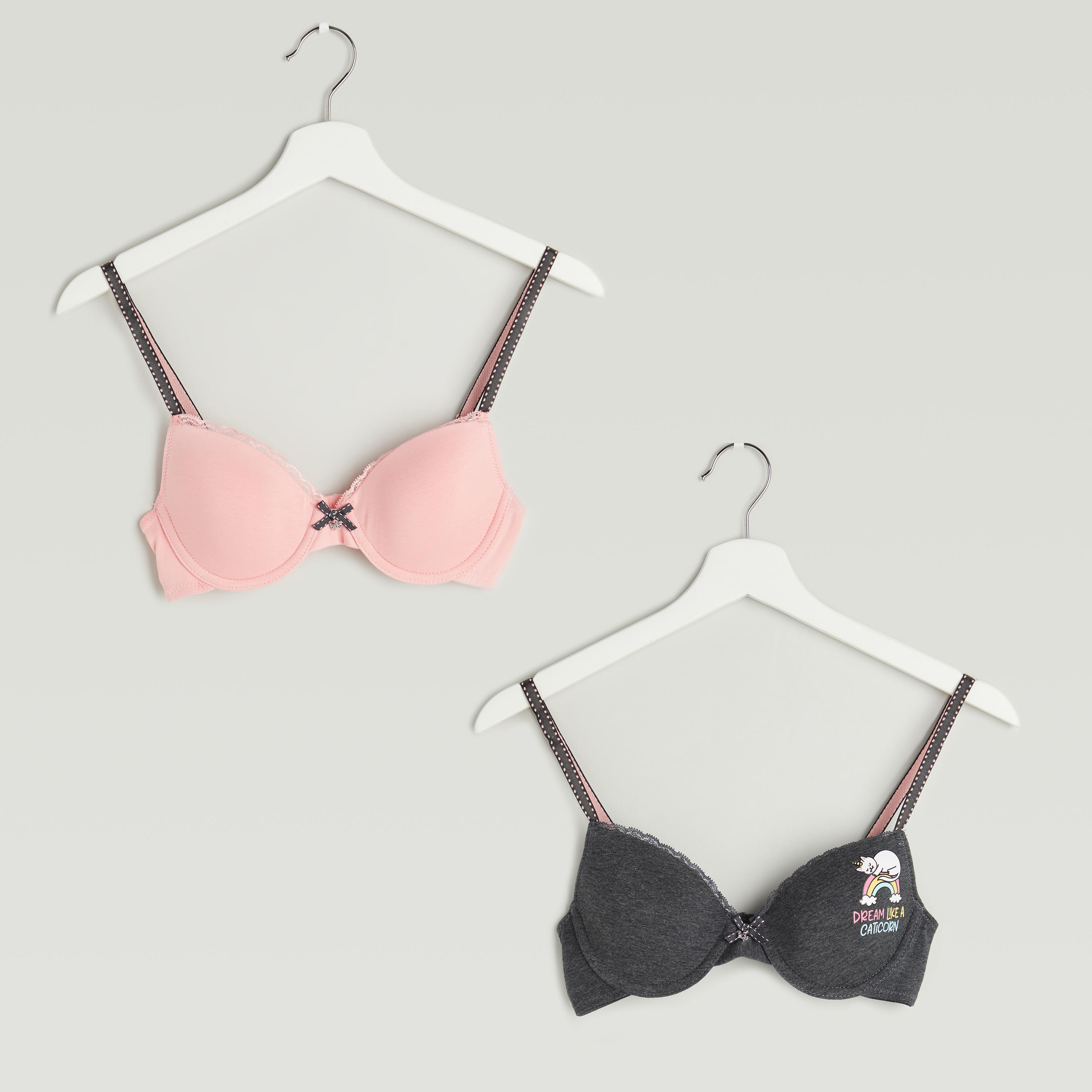 صدريّة تيشيرت مبطنة بمشبك إغلاق - طقم من قطعتين متنوعتين-women-clothing-lingerie-bras-image-1