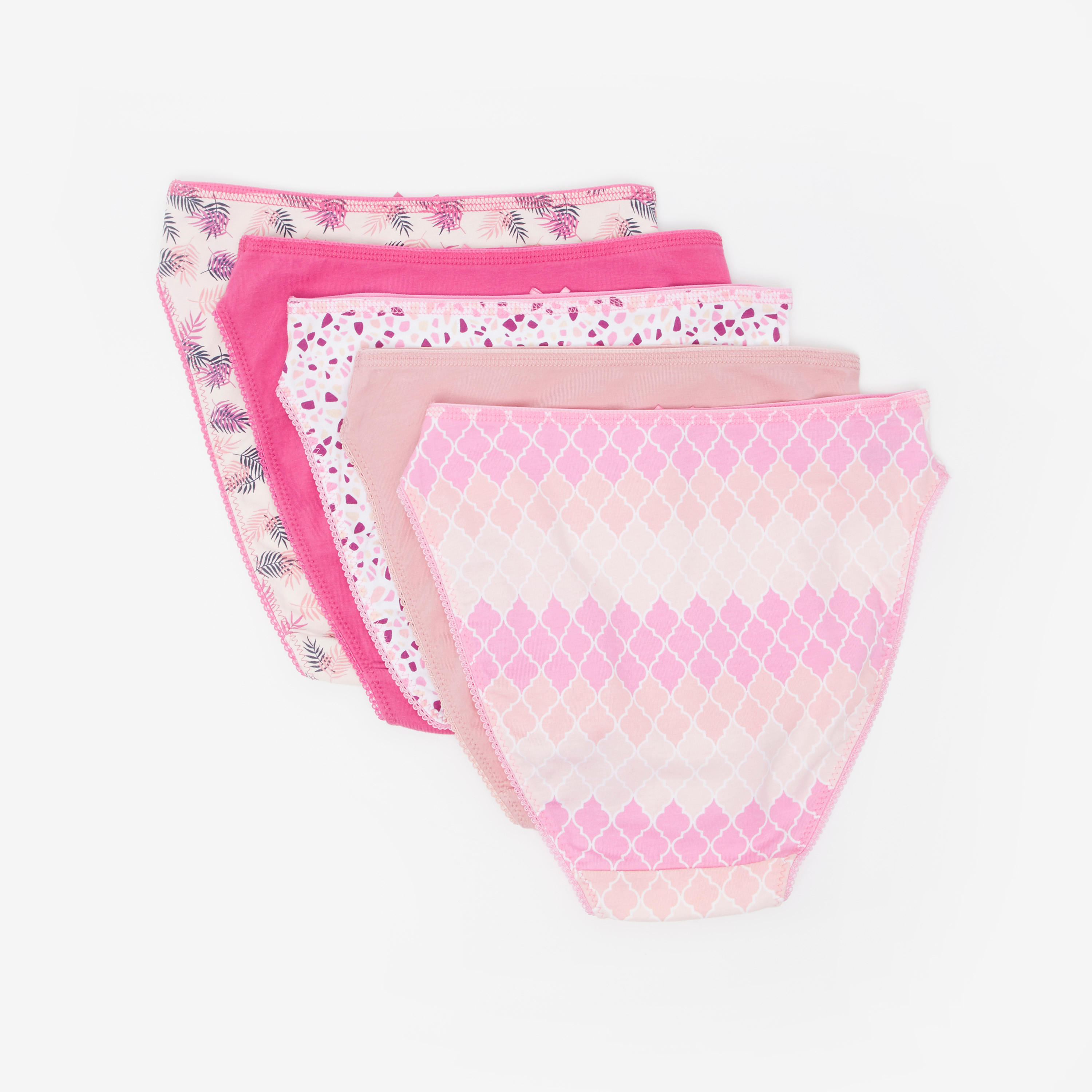 سراويل داخلية متنوعة بتفاصيل دانتيل - طقم من 5 قطع-women-clothing-lingerie-panties-image-2