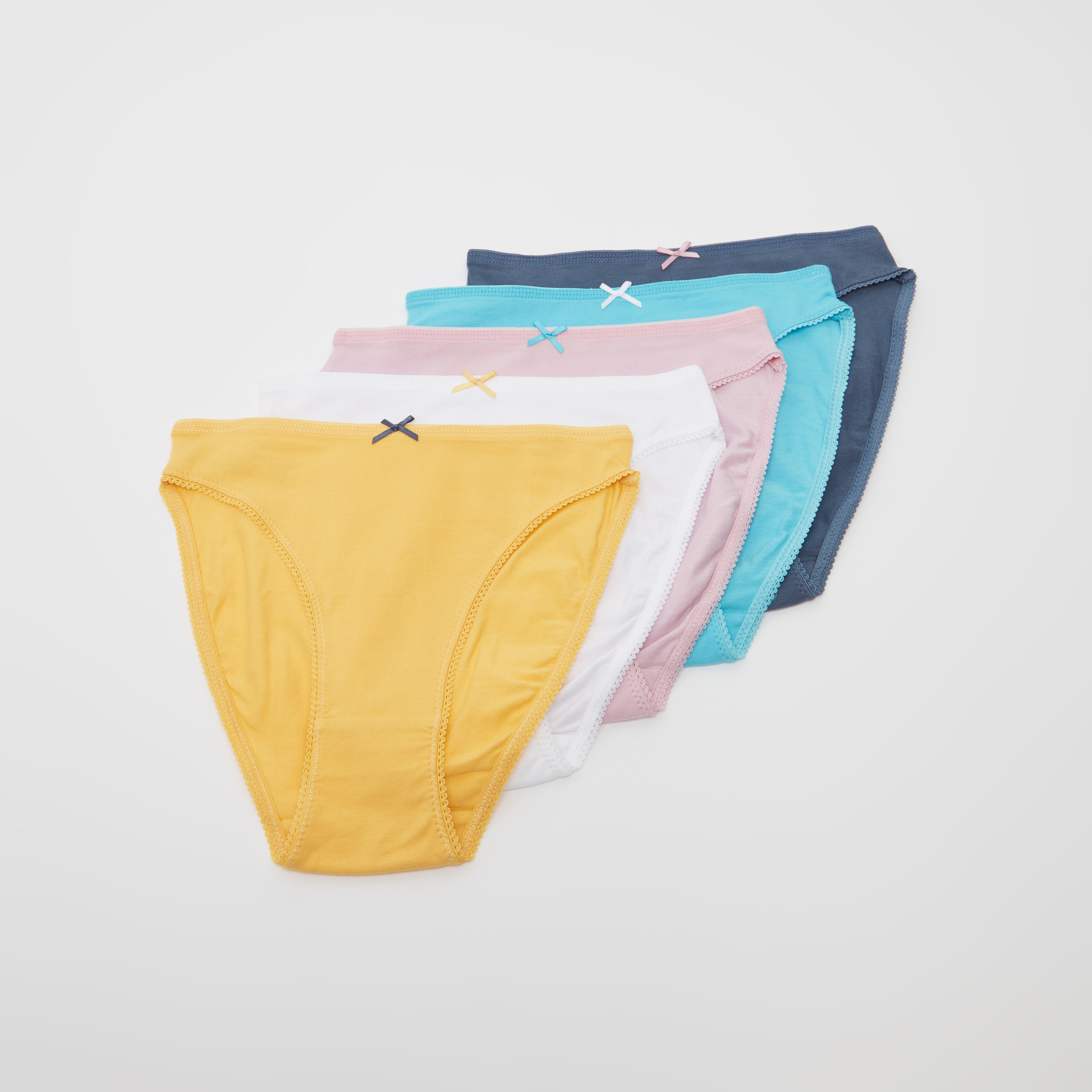 سراويل داخلية متنوعة بتفاصيل دانتيل - طقم من 5 قطع-women-clothing-lingerie-panties-image-1