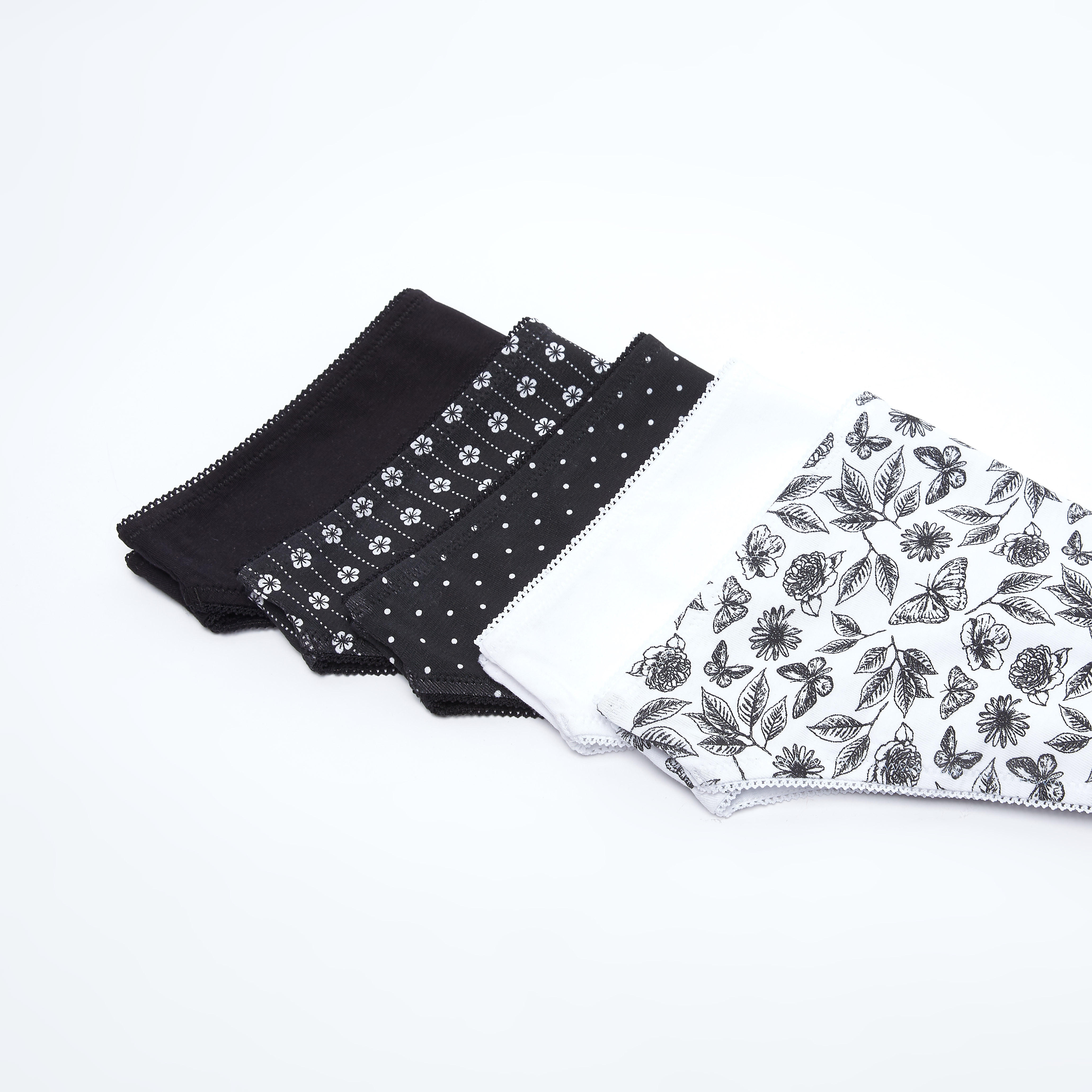 سراويل داخلية متنوعة بتفاصيل دانتيل - طقم من 5 قطع-women-clothing-lingerie-panties-image-2
