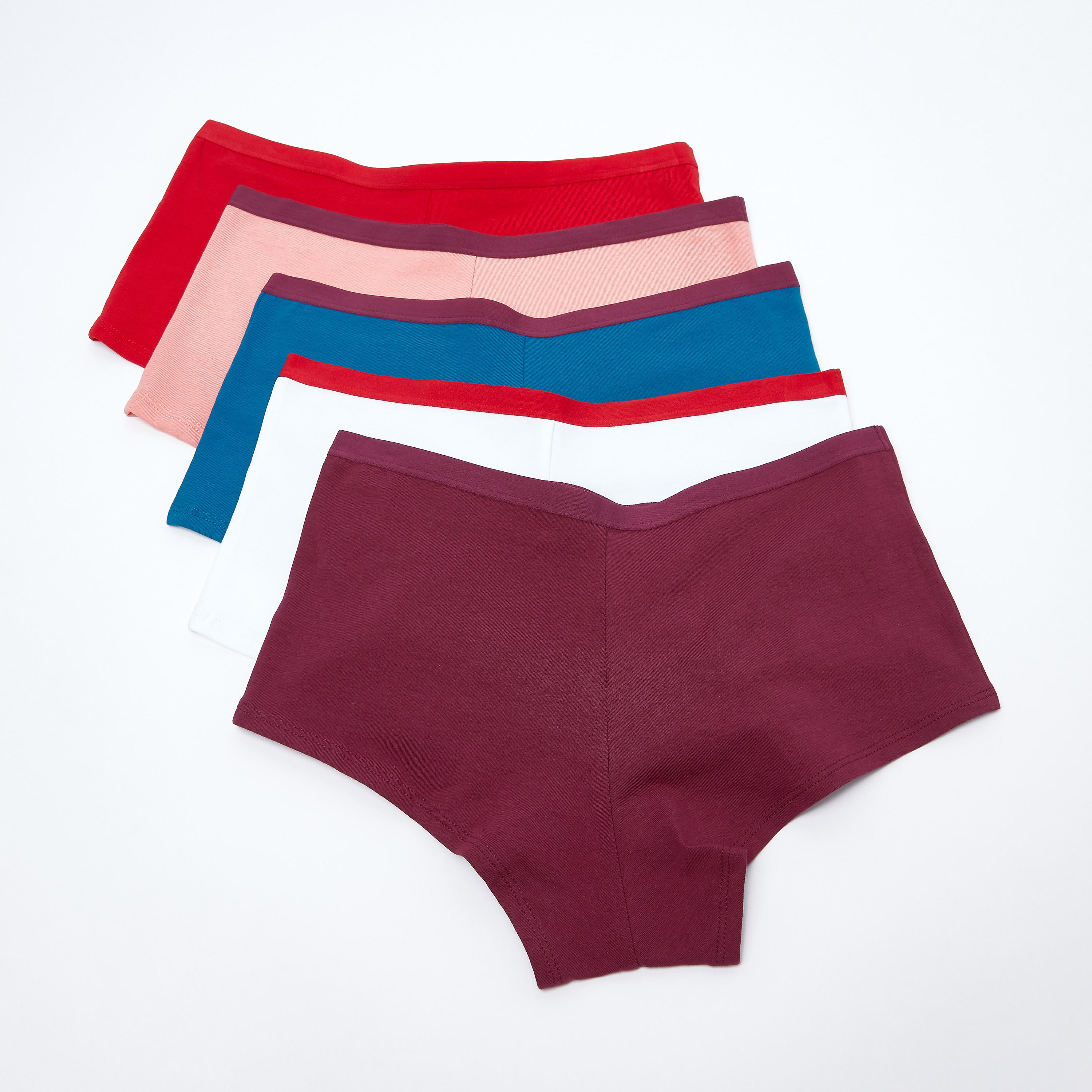 Set of 5 - Assorted Boyshorts with Wide Elasticised Waistband-women-clothing-lingerie-panties-image-3