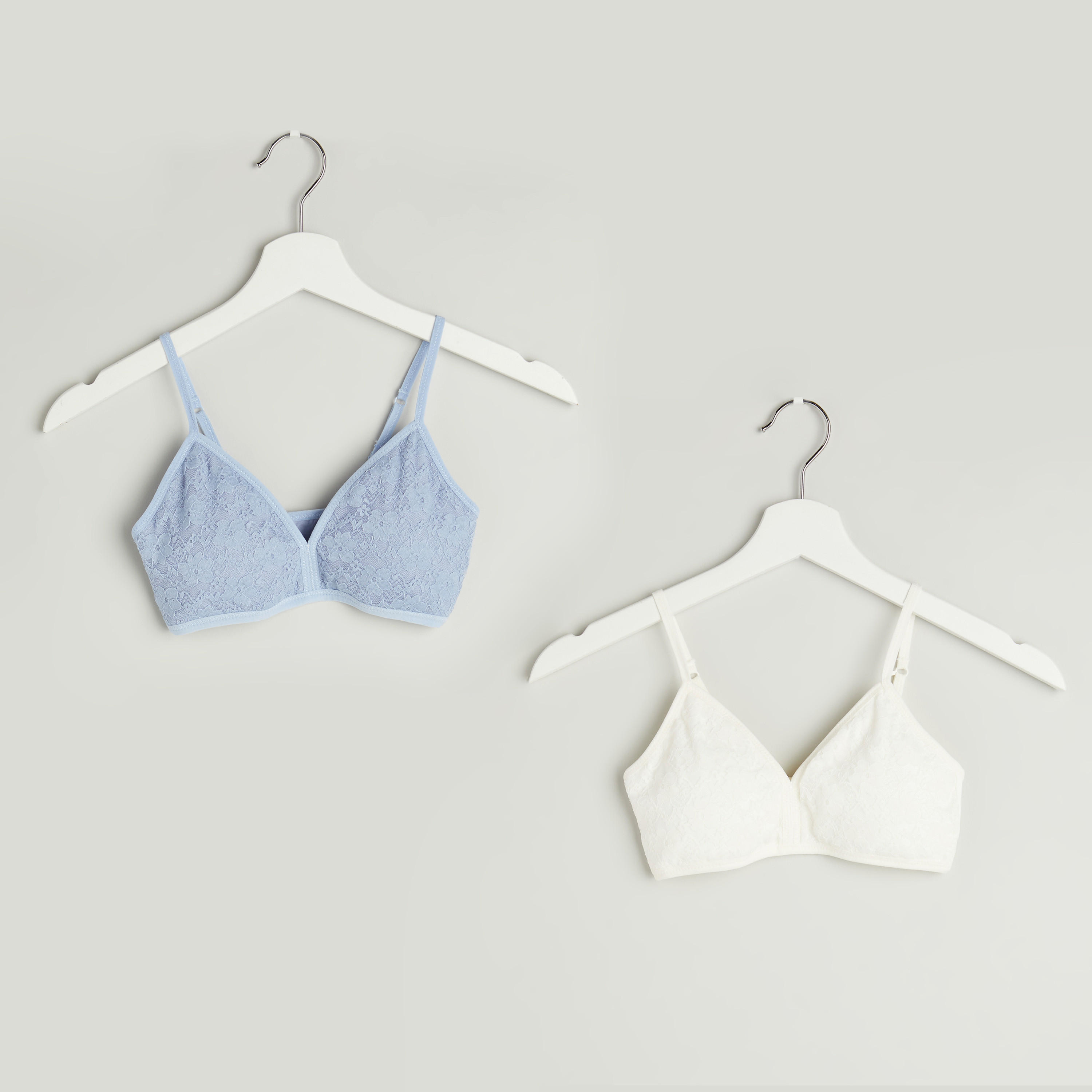 صدريّة تيشيرت ببطانة خفيفة وتفاصيل دانتيل - طقم من قطعتين-women-clothing-lingerie-bras-image-1