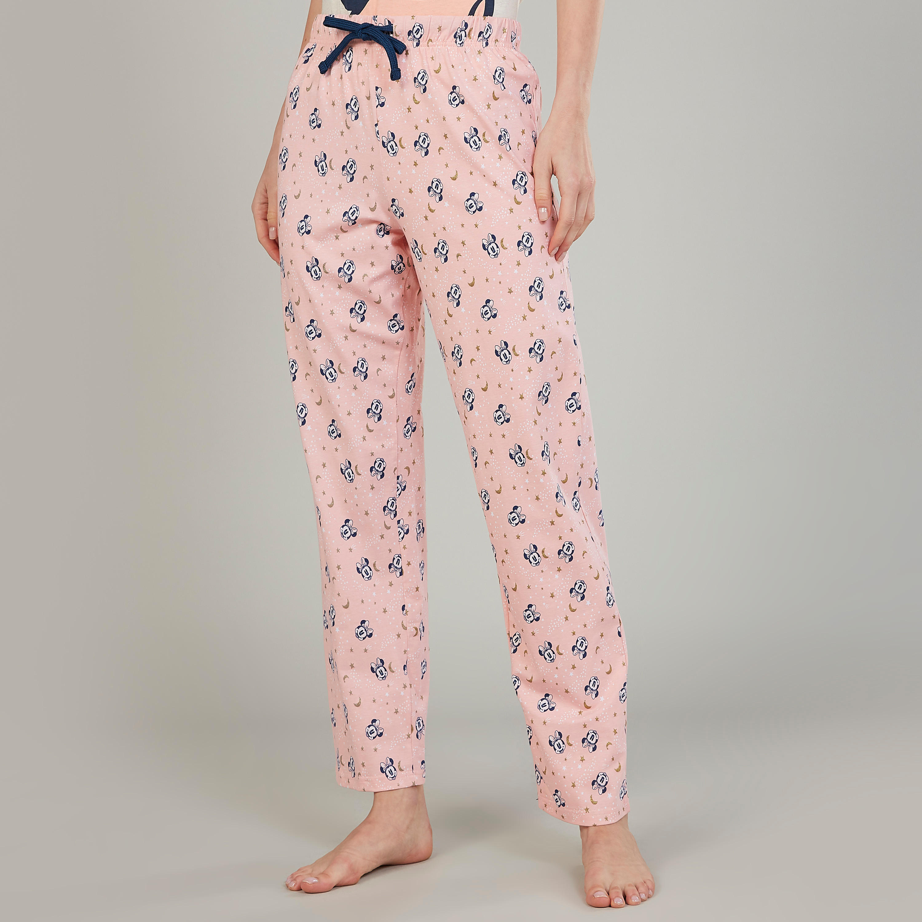 طقم بنطلون بيجاما وتيشيرت بياقة مستديرة وطبعات ميكي ماوس-women-clothing-nightwear-pyjamas-longsets-image-5